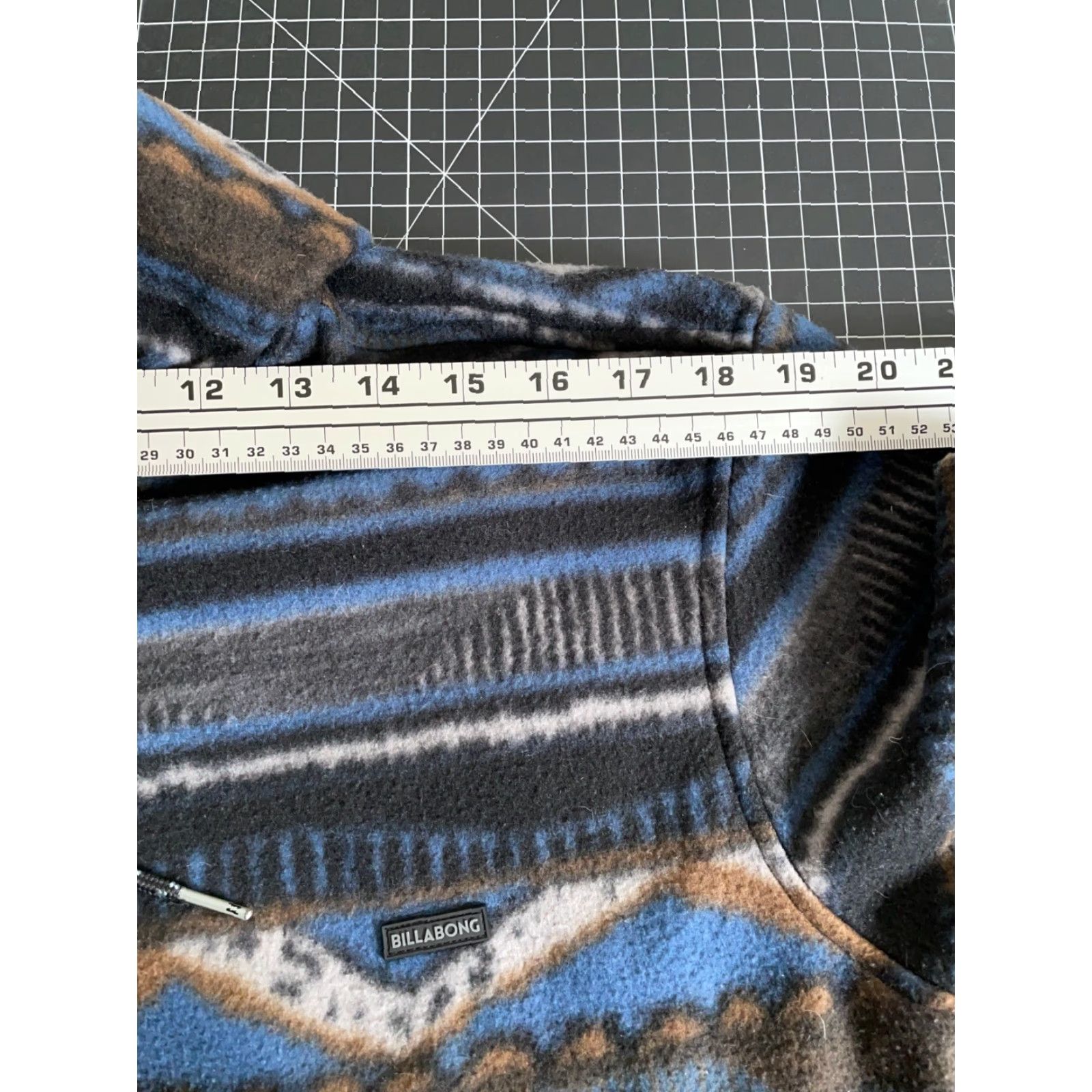Billabong Billabong Adventure Division Aztec Fleece Hoodie Adult Medium Blue Drawstring Size US M / EU 48-50 / 2 - 7 Thumbnail