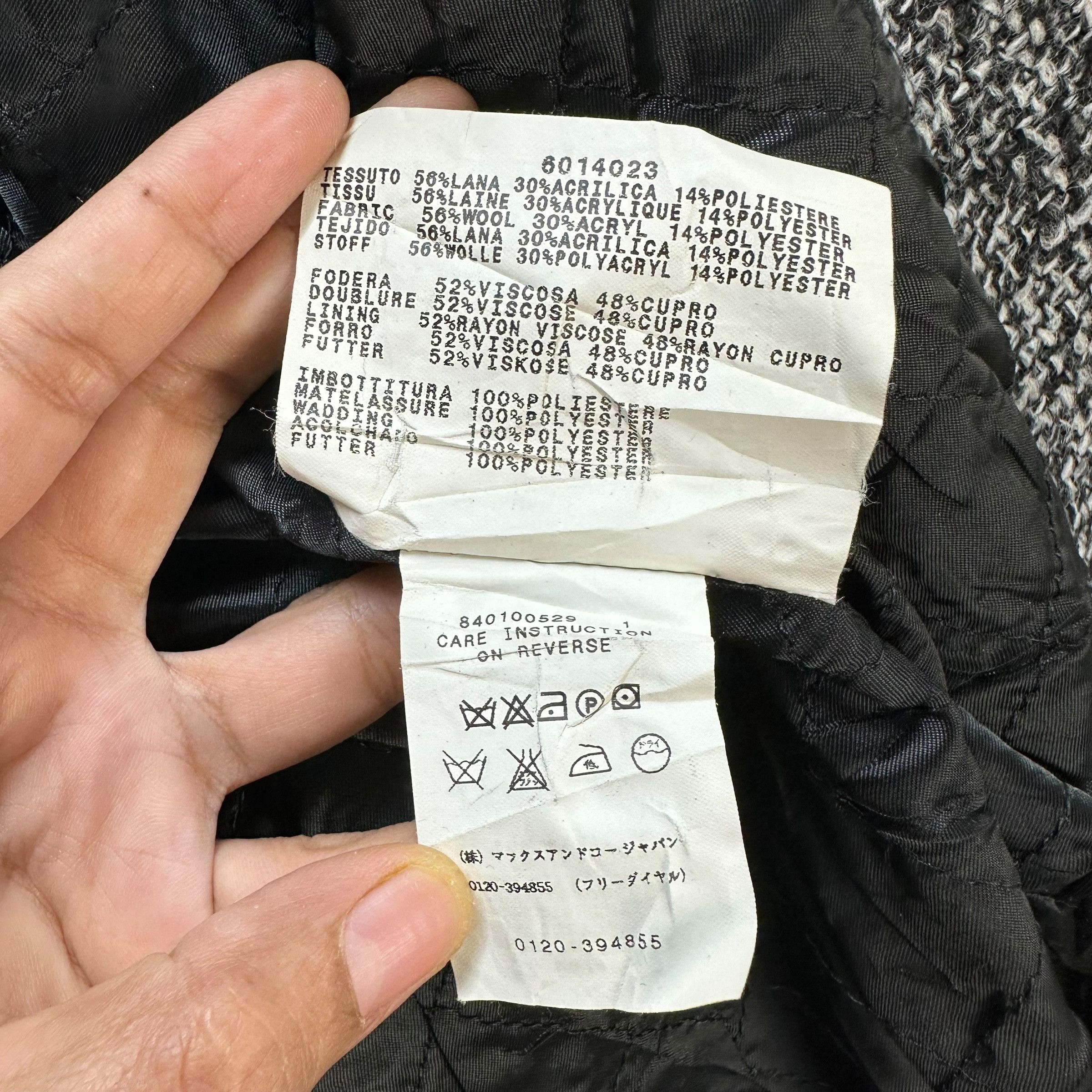MAX&Co. MAX & CO active Tweed Long Coat Jacket #A53-1222 Size XS / US 0-2 / IT 36-38 - 11 Thumbnail