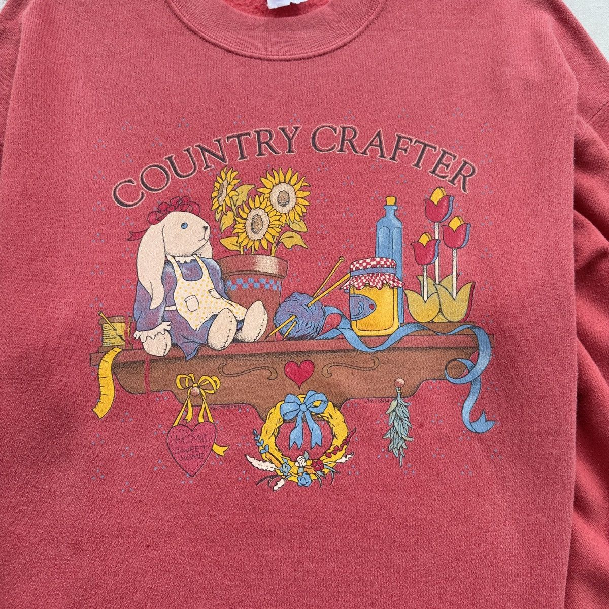Jerzees VINTAGE COUNTRY CRAFTER BUNNY CRAFTS GRAPHIC SWEATSHIRT USA Size US L / EU 52-54 / 3 - 3 Thumbnail