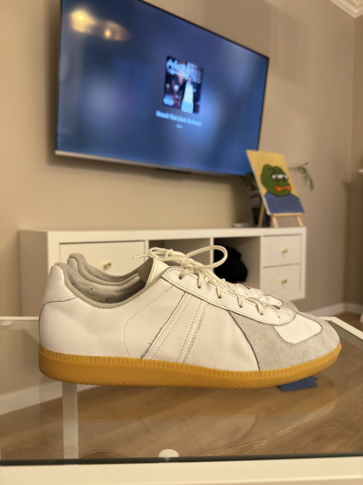 image of Bw Sport Vintage Replica Sneakers Off White in Gray/White, Men's (Size 11)
