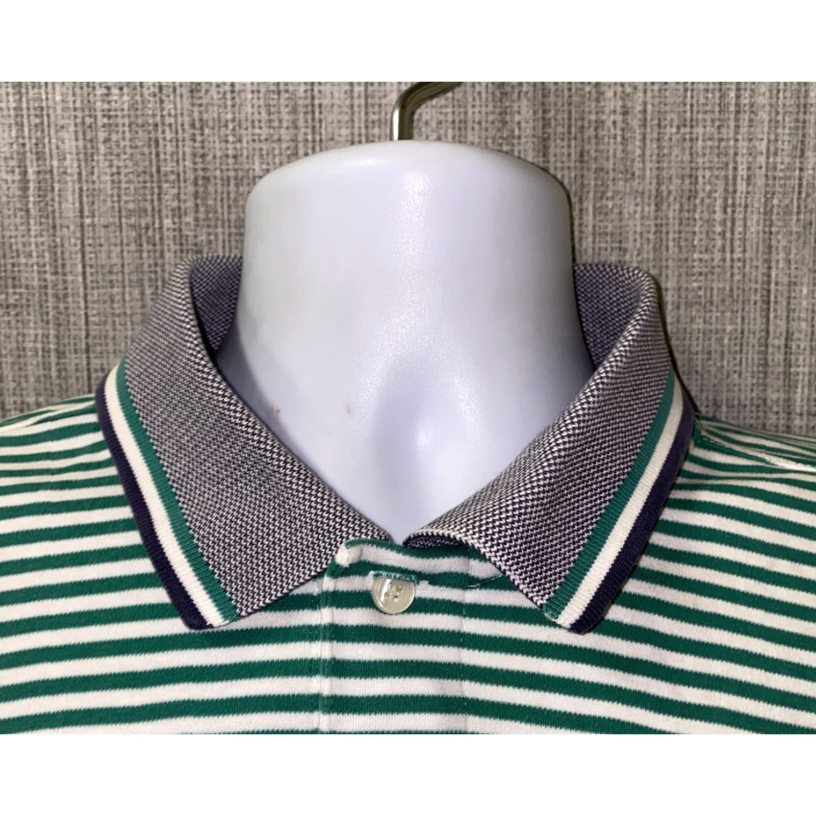 Vintage Slazenger Polo Shirt Mens Green/White Striped Augusta National Size XL Size US XL / EU 56 / 4 - 3 Thumbnail