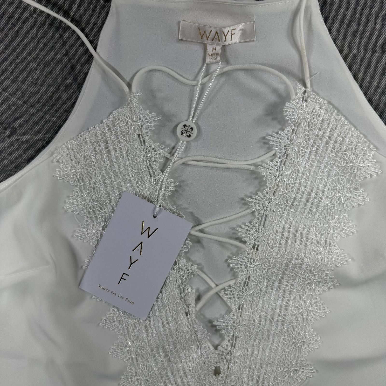 Other Wayf Blouse Women's M White Ivory Lace Crochet Sleeveless Size M / US 6-8 / IT 42-44 - 2 Thumbnail