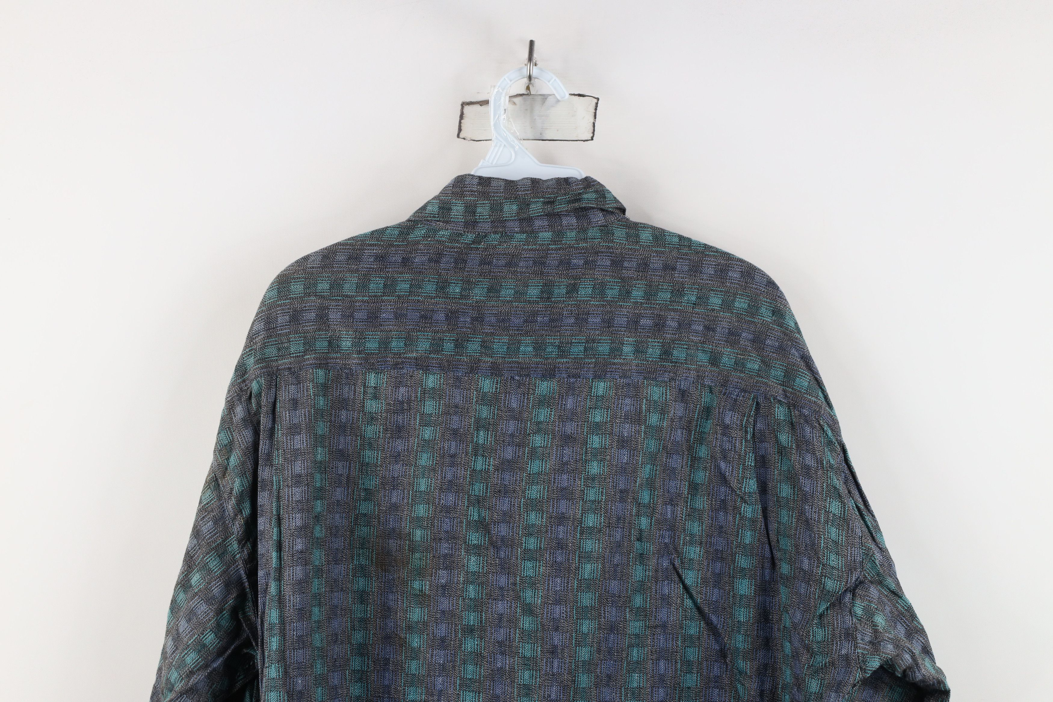 Vintage Vintage 90s Streetwear Madras Cotton Knit Button Shirt Size US M / EU 48-50 / 2 - 10 Thumbnail