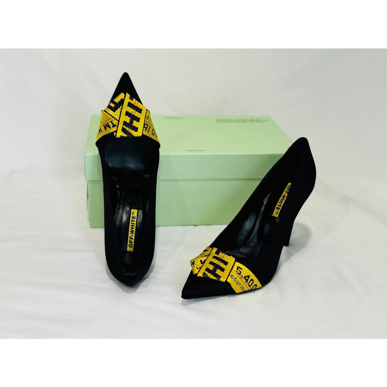 Off-White o1rshd1 Commercial Bow Pumps in Black / Yellow Size US 10.5 / IT 40.5 - 10 Thumbnail
