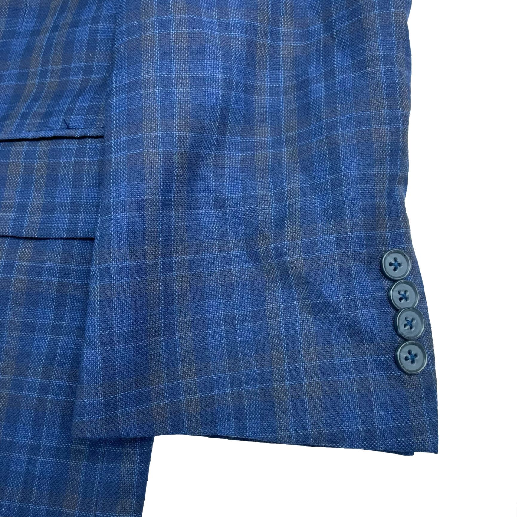 Brooks Brothers Brooks Brothers Men's Bespoke Madison Zignone Wool Blazer Navy/Brown Plaid 42R Size 42R - 4 Thumbnail