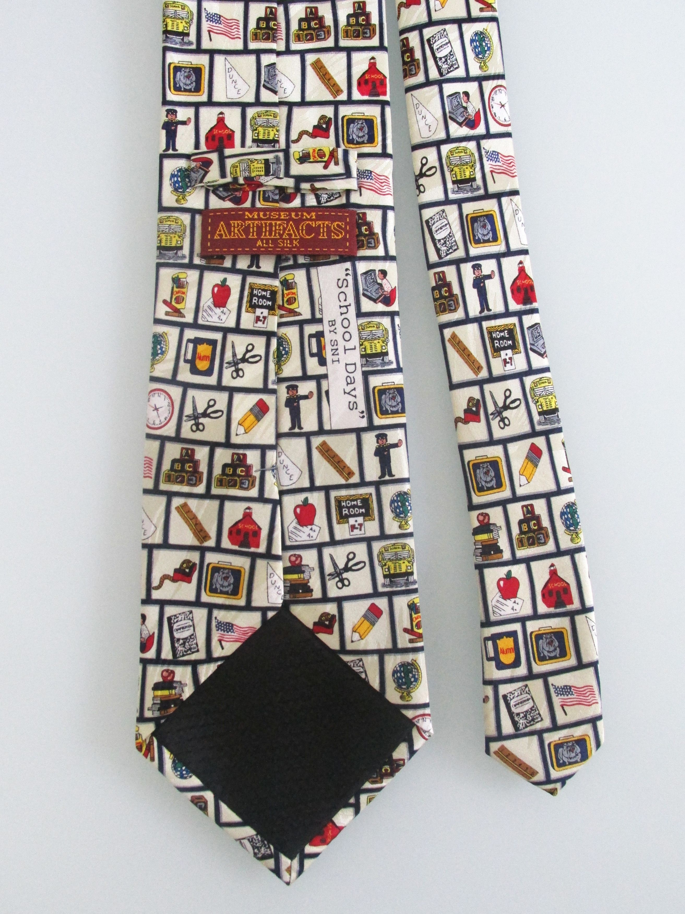 Other Museum Artifacts (NWT) "School Days" Men's Silk Tie Size ONE SIZE - 3 Thumbnail