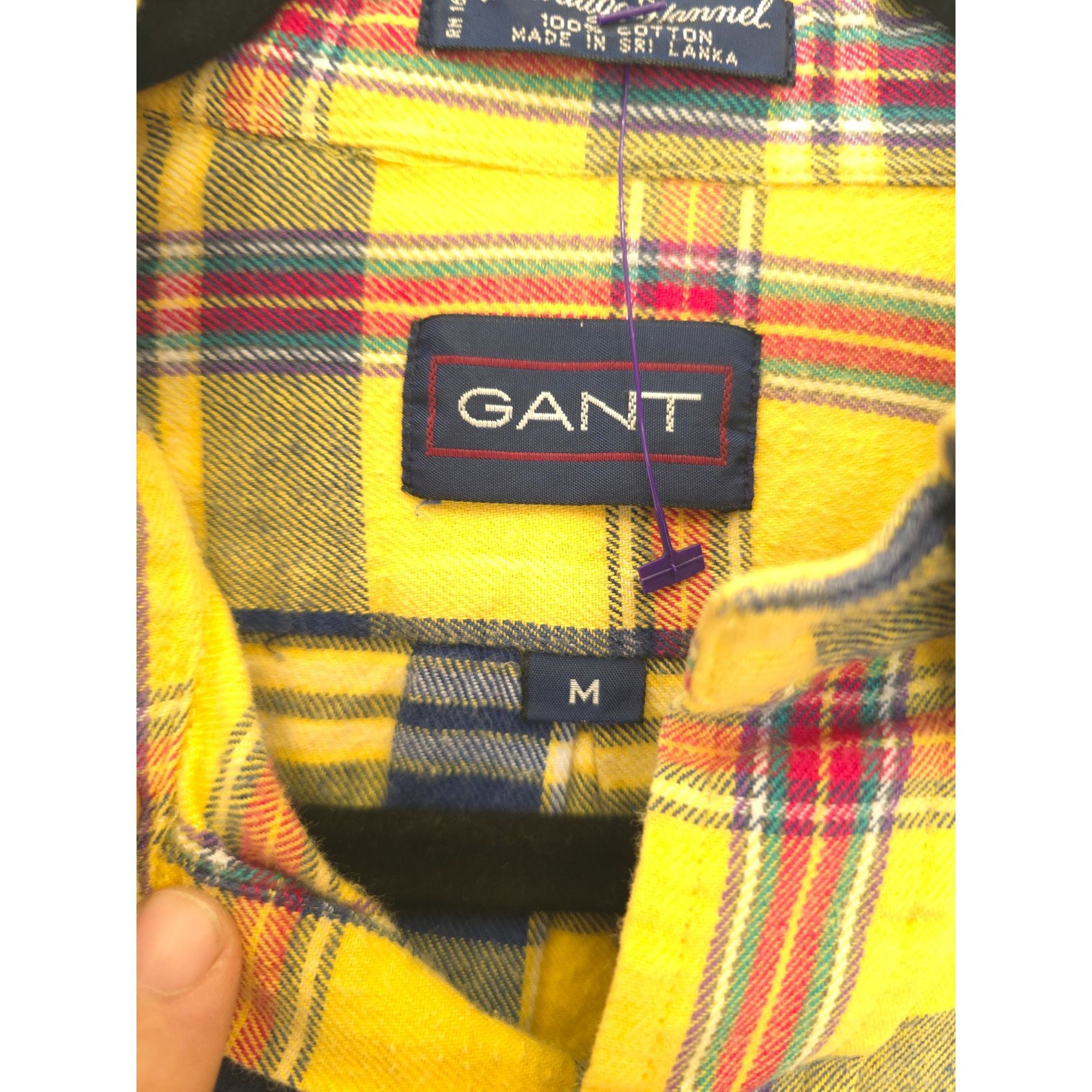 Gant Gant Men's Cambridge Flannel Shirt M Yellow & Blue Plaid 100 Size US M / EU 48-50 / 2 - 2 Thumbnail