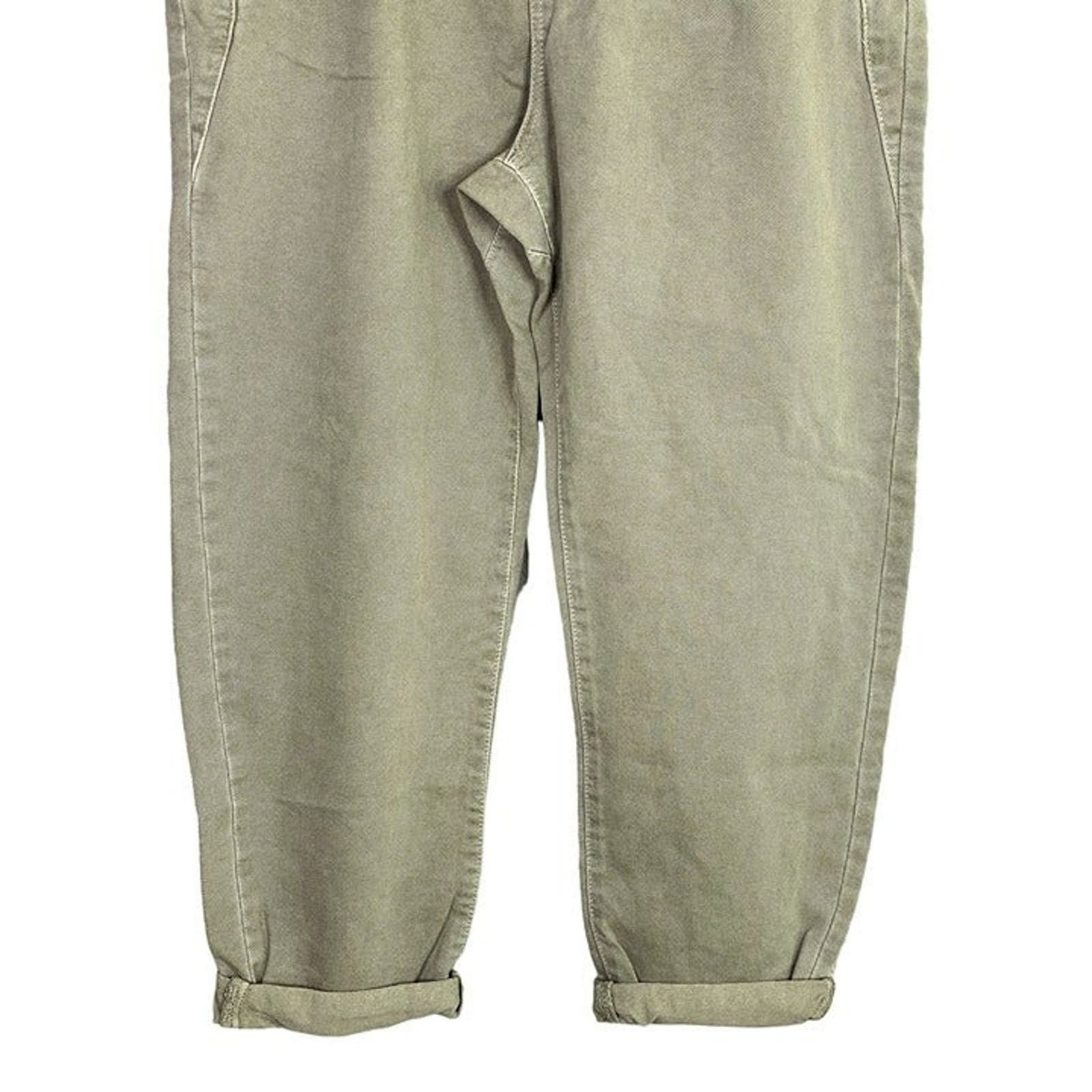 Zara Zara Paper Bag Relaxed Baggy Jeans Pants 29 Khaki Green Size 29" - 9 Thumbnail
