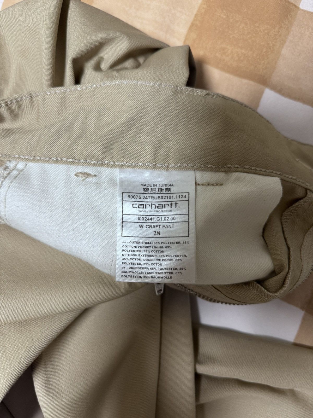 Carhartt Wip Carhartt Wip W’s Craft Pants Beige Size 28 Size US 30 / EU 46 - 4 Thumbnail