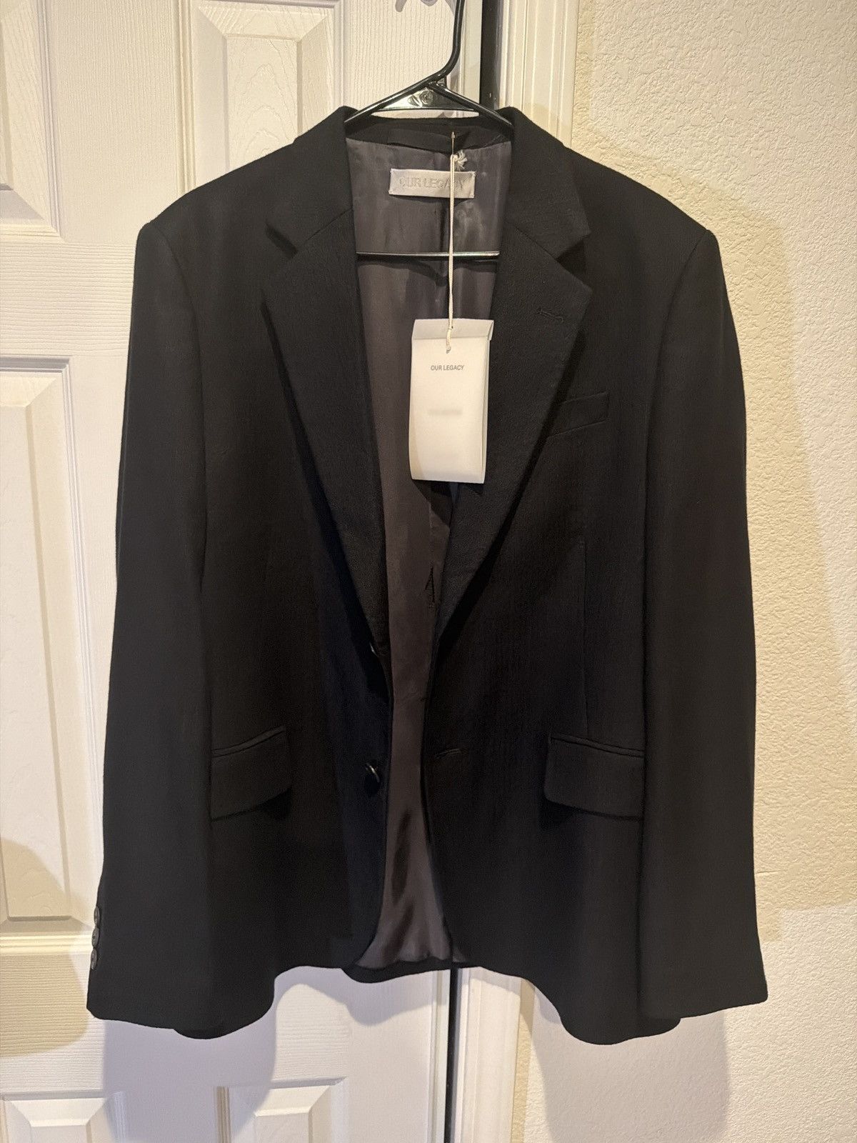 Our Legacy Our Legacy CEREMONY BLAZER Coal Black Link Stripe Weave Size US M / EU 48-50 / 2 - 1 Thumbnail