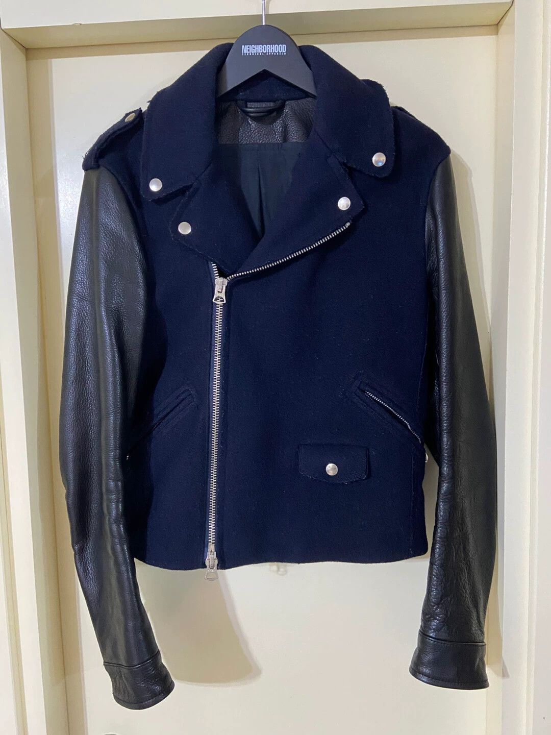 Acne Studios Acne Studios Men's Blue Leather Jacket 46 7/10 Size US S / EU 44-46 / 1 - 1 Thumbnail
