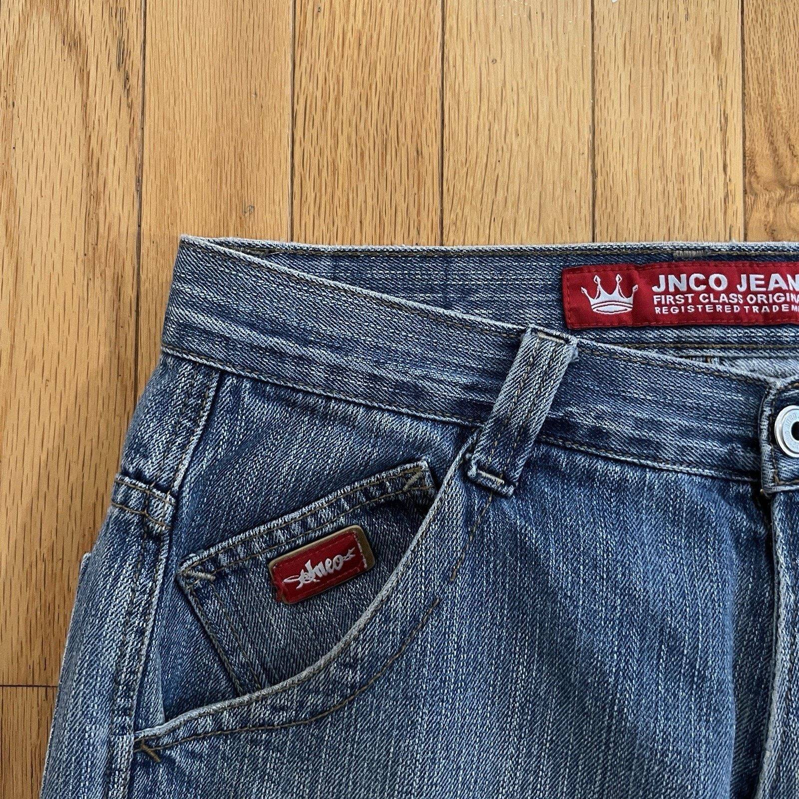 JNCO Vintage Y2K Jnco Jeans Crown Design Baggy Y2K Distressed Size US 31 - 9 Thumbnail