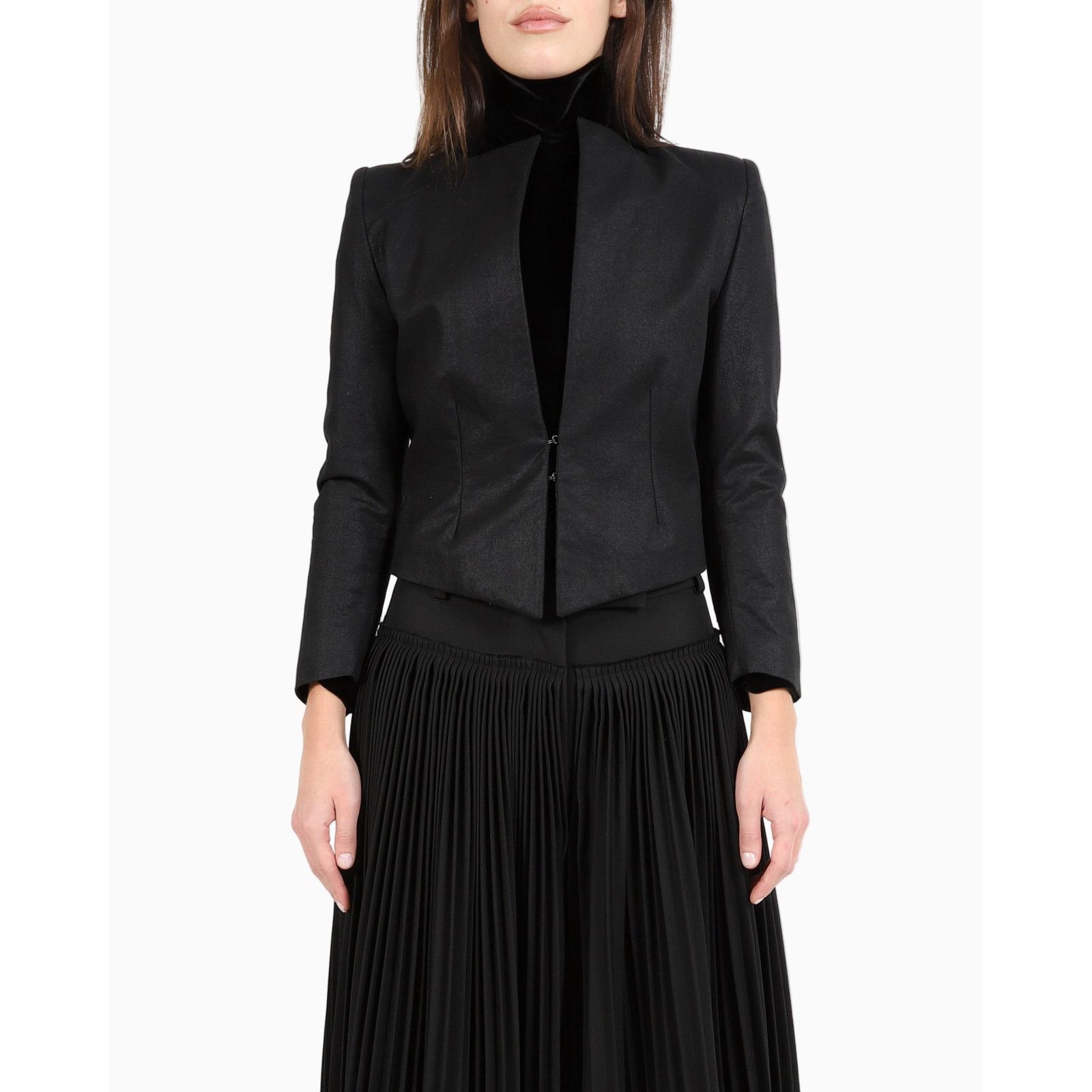 Haider Ackermann FW06 Cropped Tailored Jacket in Black Cotton Size XS / US 0-2 / IT 36-38 - 1 Thumbnail