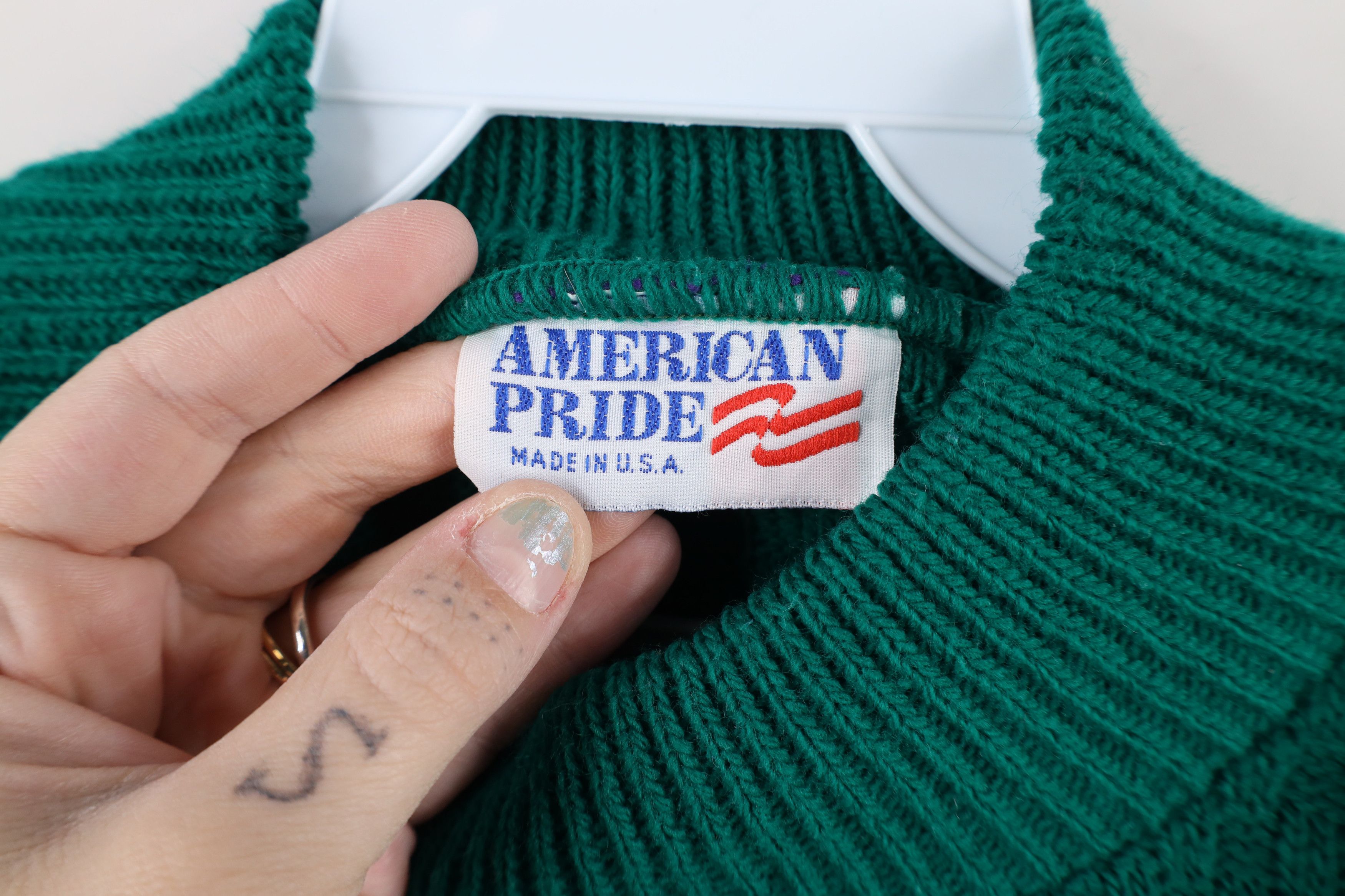 Vintage Vintage 90s Streetwear Christmas Knit Sweater Green USA Size L / US 10 / IT 46 - 5 Thumbnail