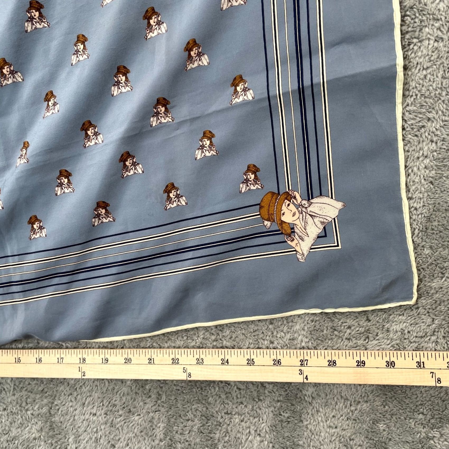 Lancel VINTAGE Lancel Paris Scarf 31x31in Blue Silk Square Women Size ONE SIZE - 6 Thumbnail