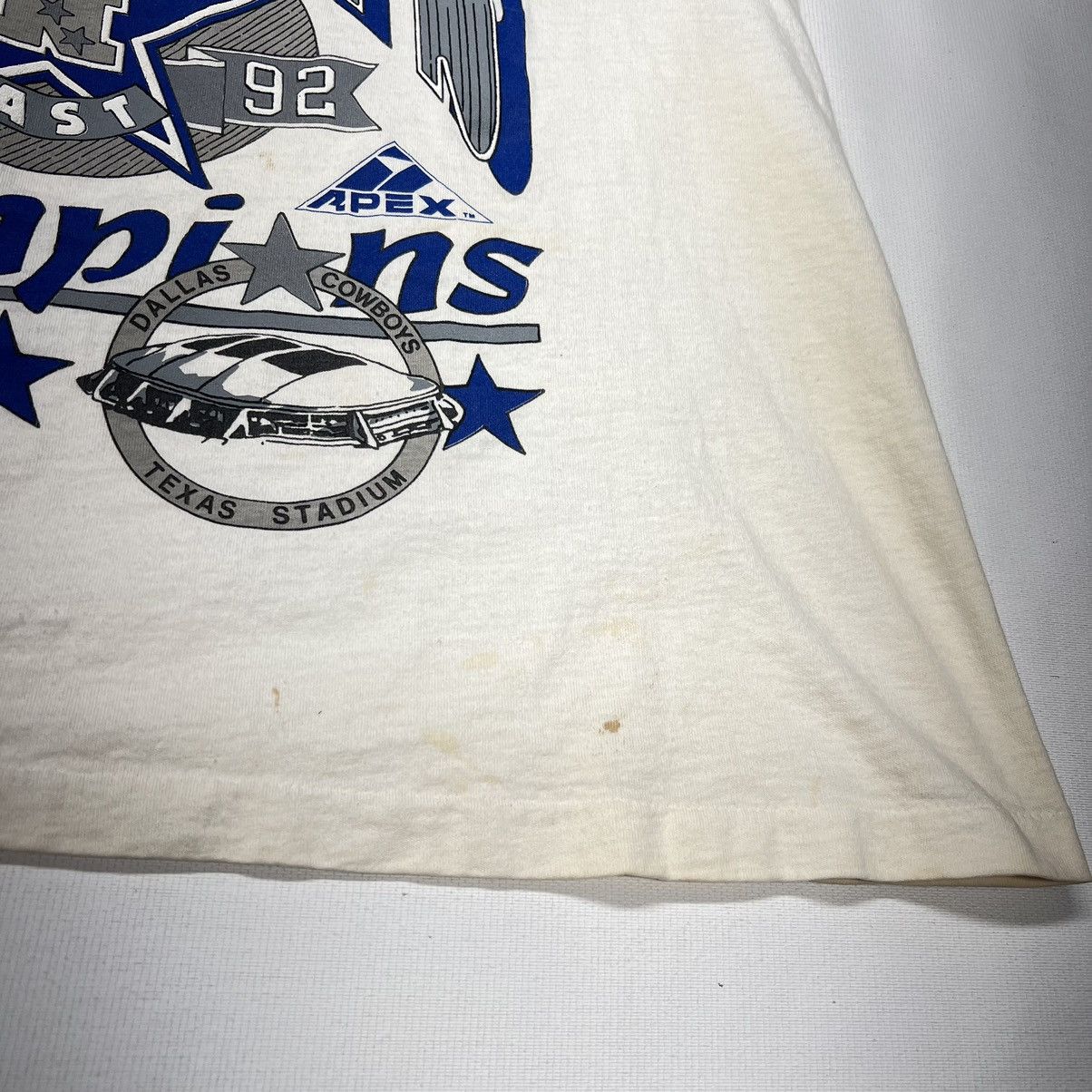 Apex One × Vintage VTG Dallas Cowboys Tee Shirt White Champions 90s NFL Size US L / EU 52-54 / 3 - 6 Thumbnail