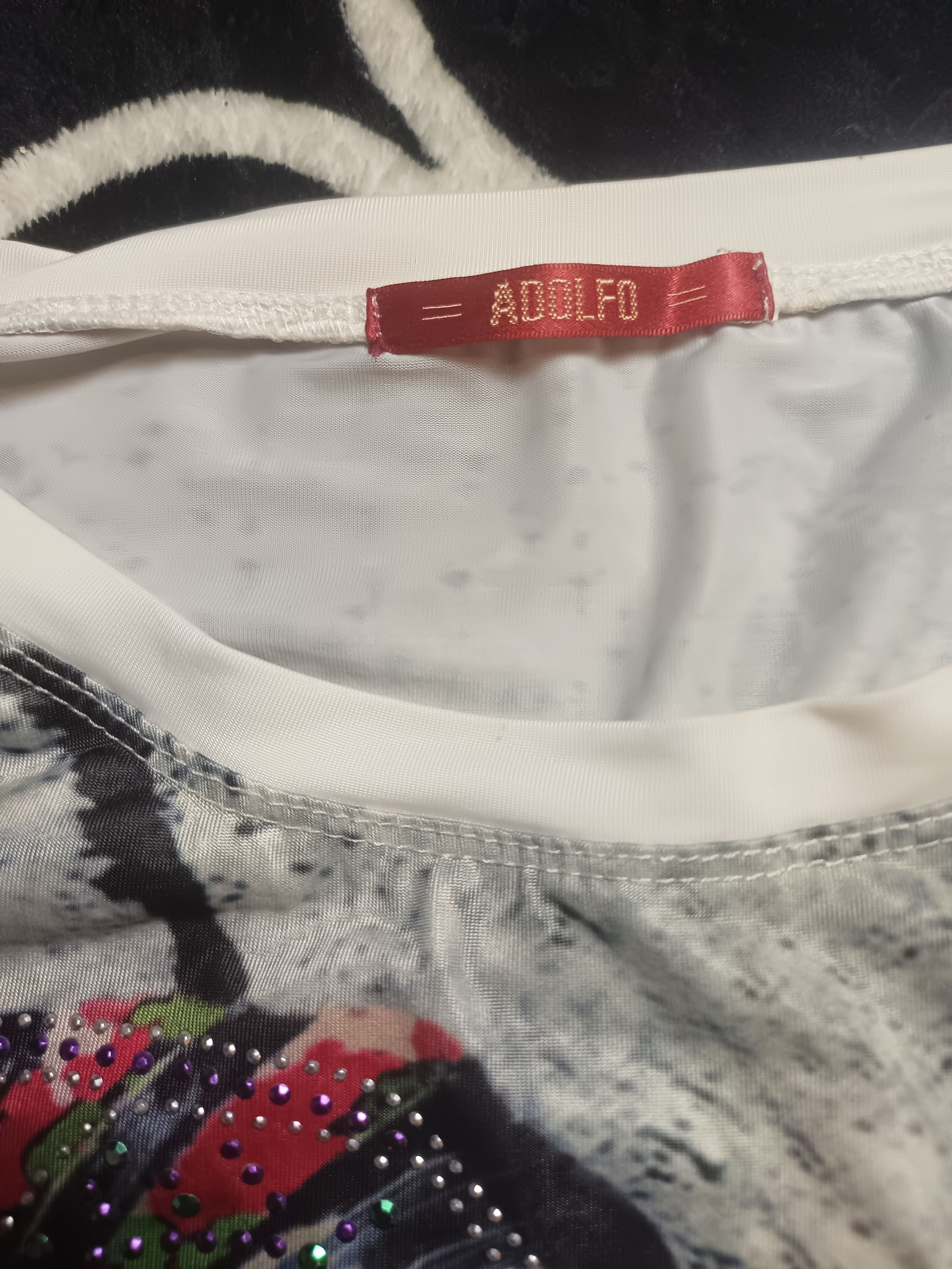 Vintage Adolfo Women's Printed Jersey T-Shirt Size M / US 6-8 / IT 42-44 - 4 Thumbnail