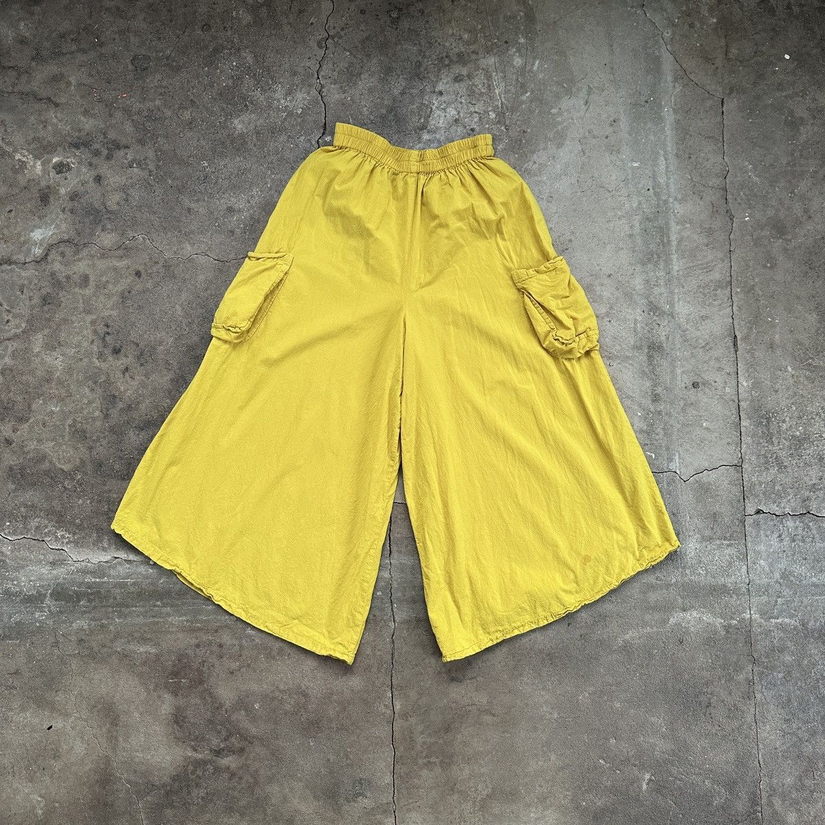 Vintage Yellow Pocket Wide Baggy Pants Yohji Yamamoto Style