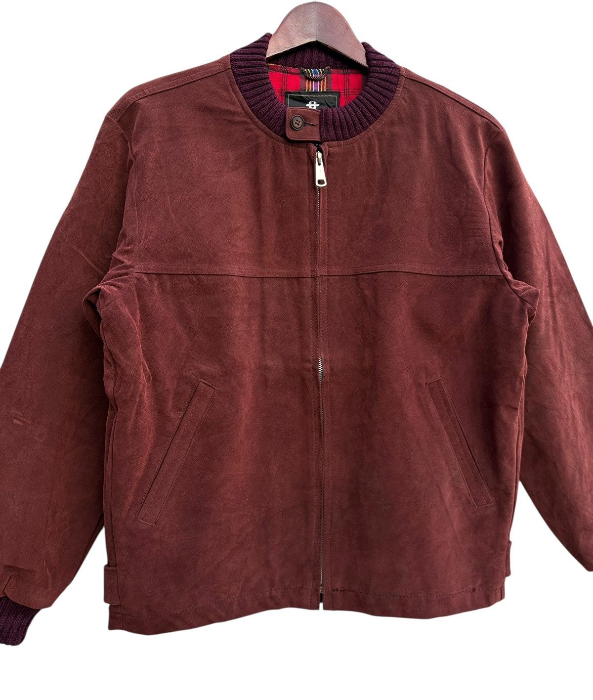 Japanese Brand Setalon Japan Suede Leather Jacket Tartan Lining Size US M / EU 48-50 / 2 - 2 Thumbnail