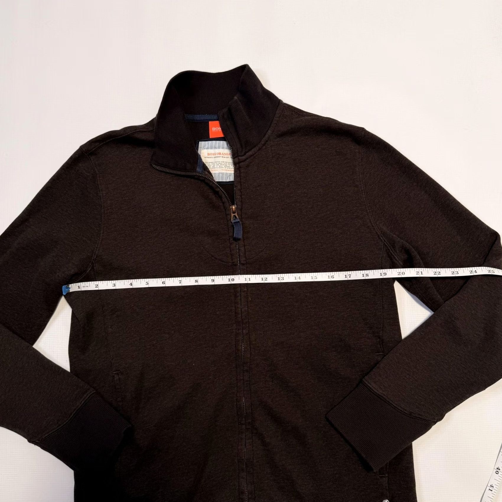 Vintage BOSS Orange Sweatshirt Mens M Brown Full Zip Stand Collar Rib Cuffs Knit Size US M / EU 48-50 / 2 - 5 Thumbnail
