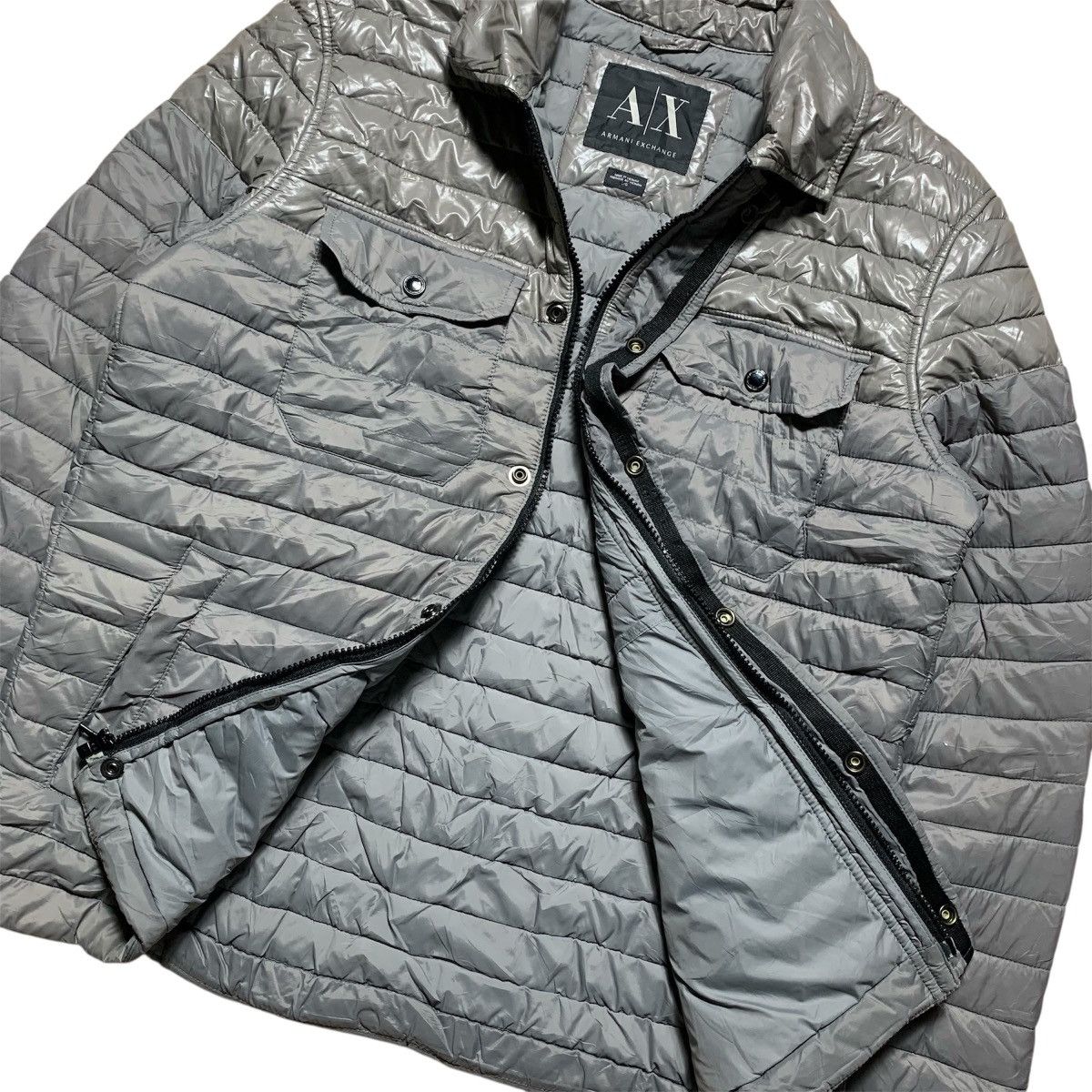 Armani Armani Exchange Nylon Puffer Jacket Grey Size US L / EU 52-54 / 3 - 3 Thumbnail