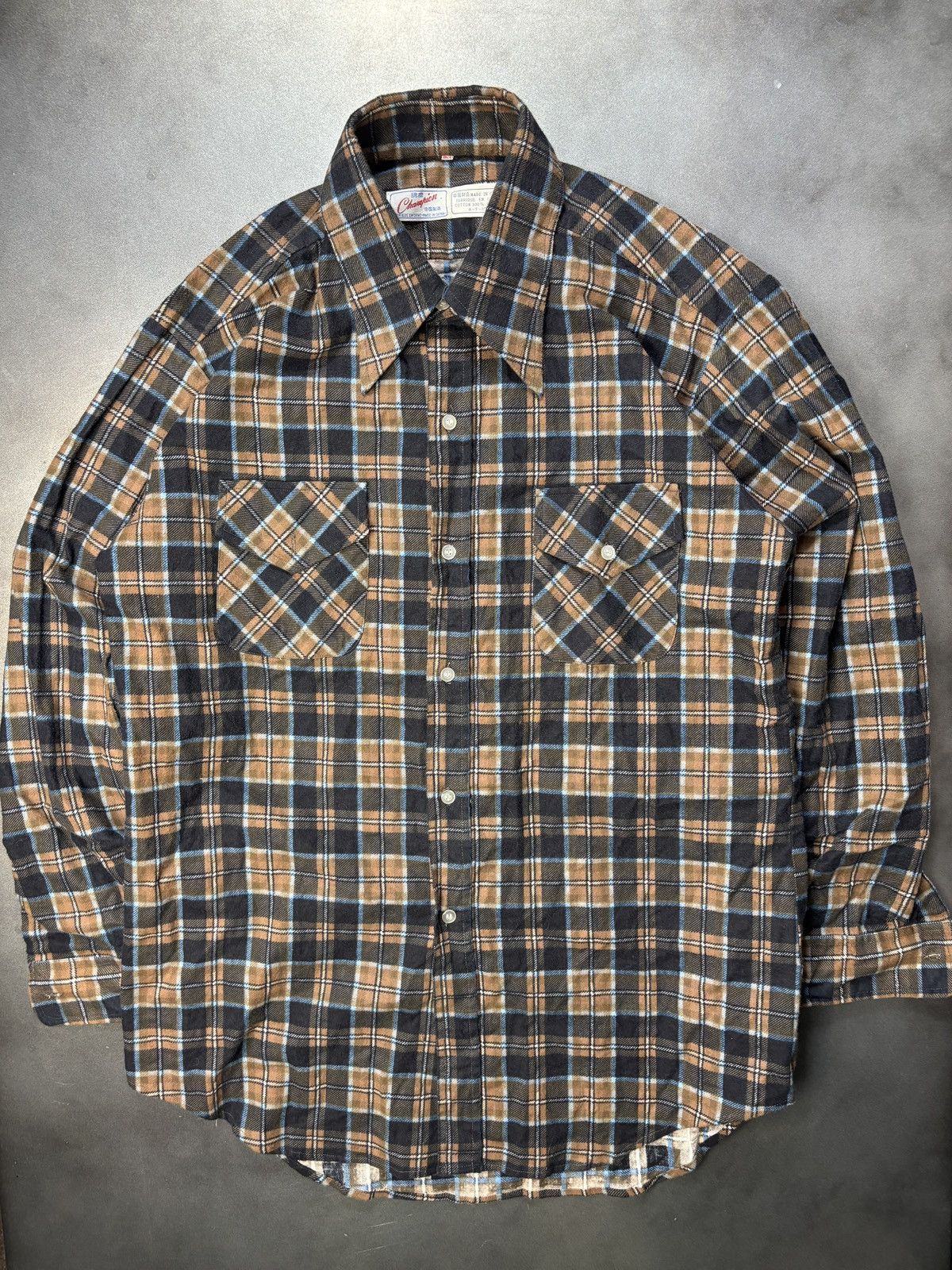 Champion × Vintage Vintage Champion Flannel Shirt 1970s 1980s Easy Rider Plaid Size US M / EU 48-50 / 2 - 11 Thumbnail