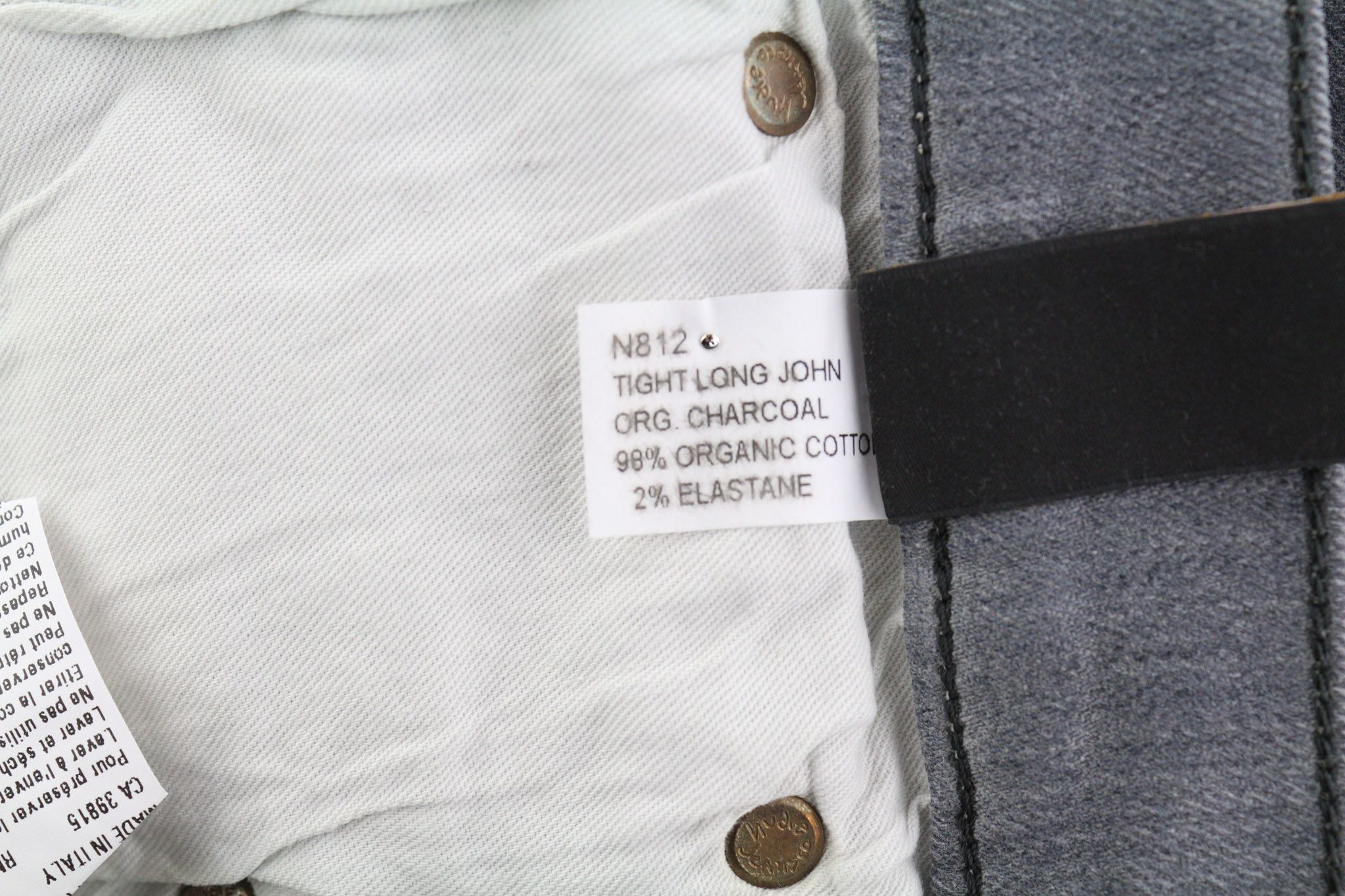 Nudie Jeans TIGHT LONG JOHN W31/L32 Organic Charcoal Denim Jeans 82699 Size US 31 - 7 Thumbnail