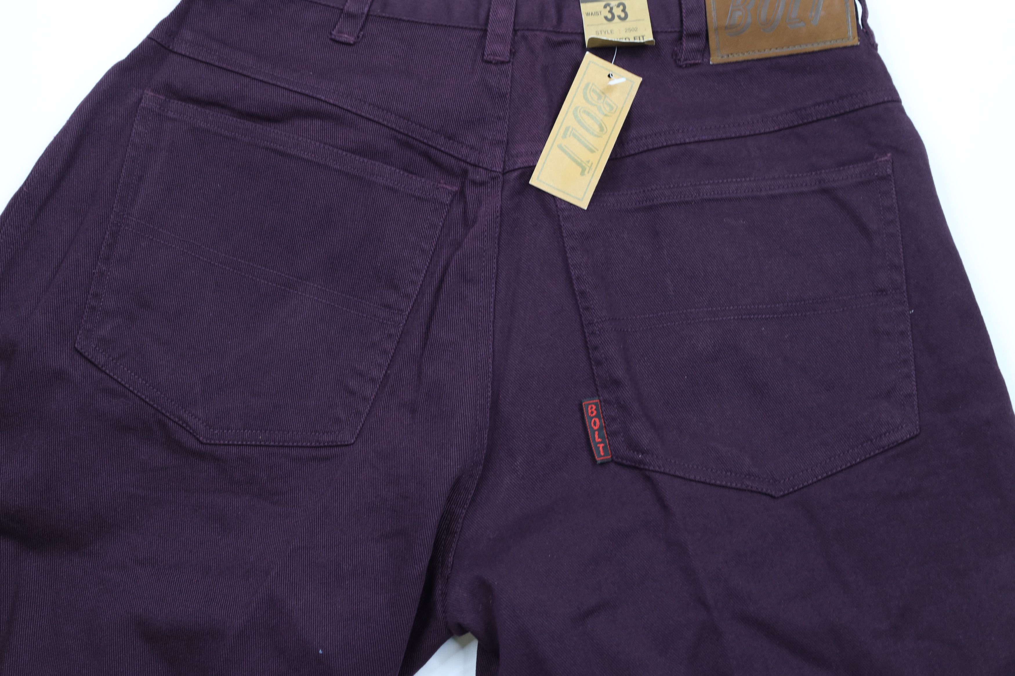 Vintage Deadstock Vintage 90s Streetwear Denim Shorts Jorts Purple Size US 33 - 8 Thumbnail