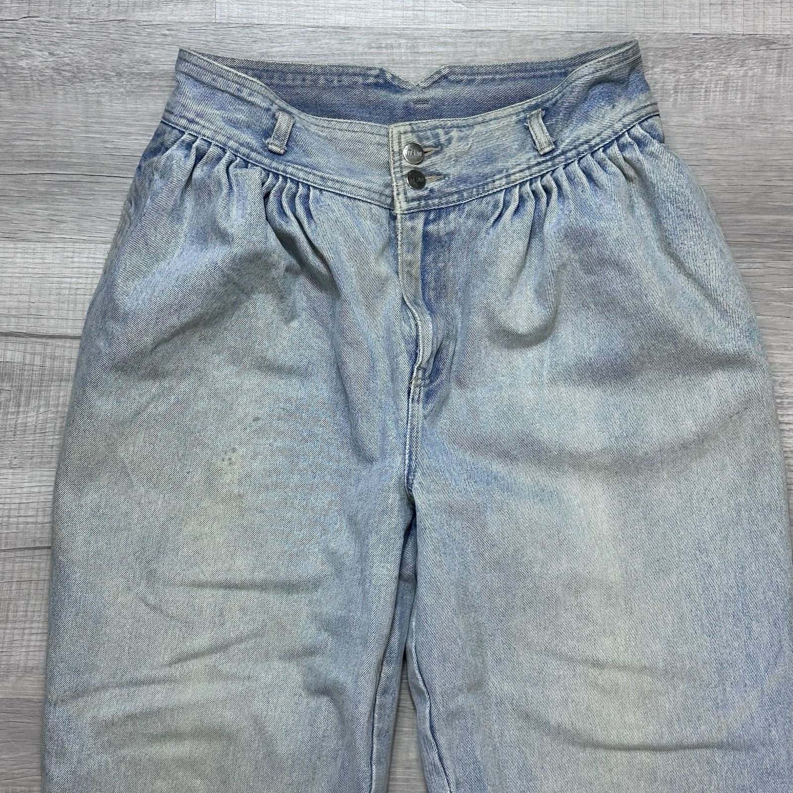 Jean × Vintage VTG GITANO Pleated High Rise Tapered Distressed Jeans Sz 14 Size 28" / US 6 / IT 42 - 4 Thumbnail