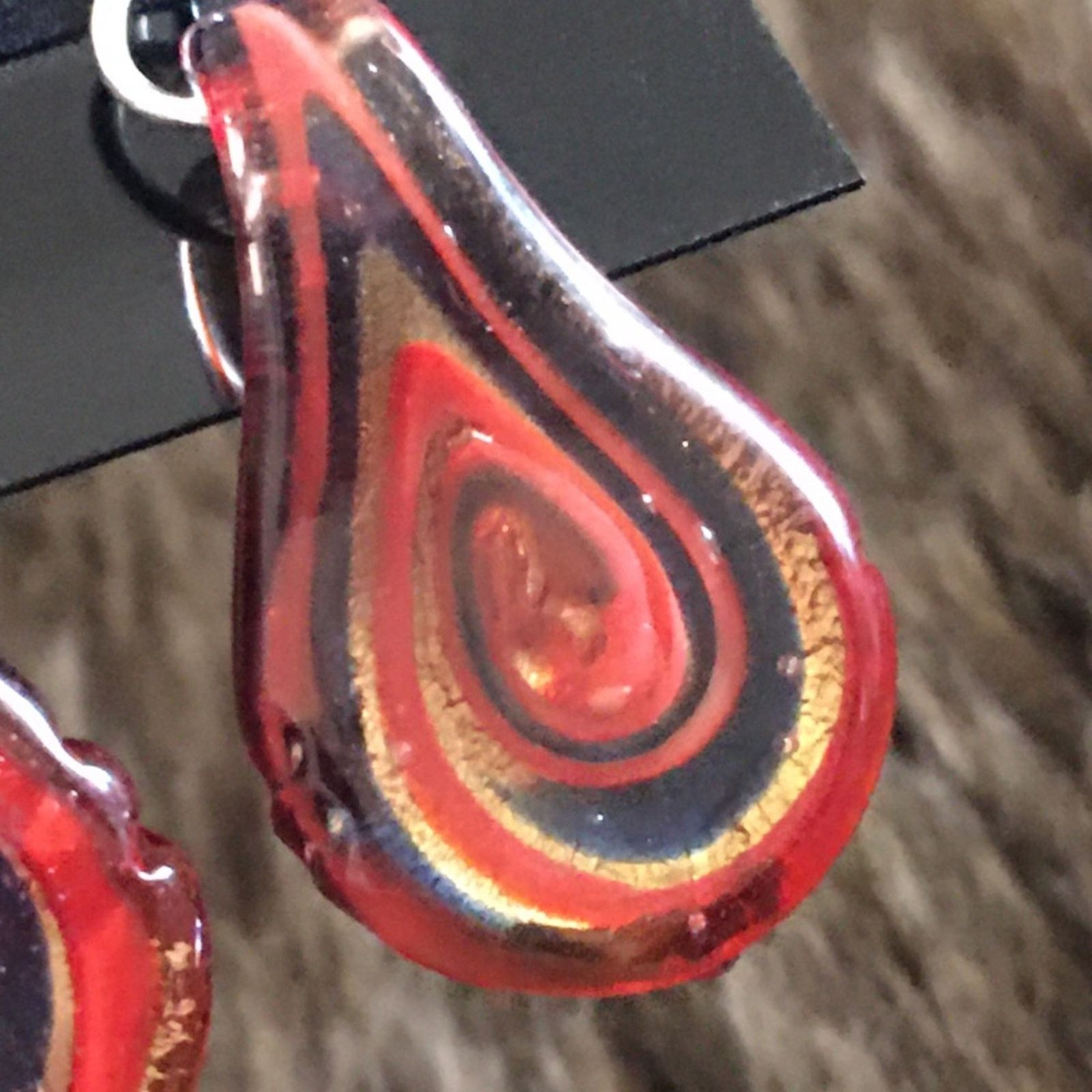Handmade Handmade blown glass dangle fish hook earrings Size ONE SIZE - 3 Thumbnail