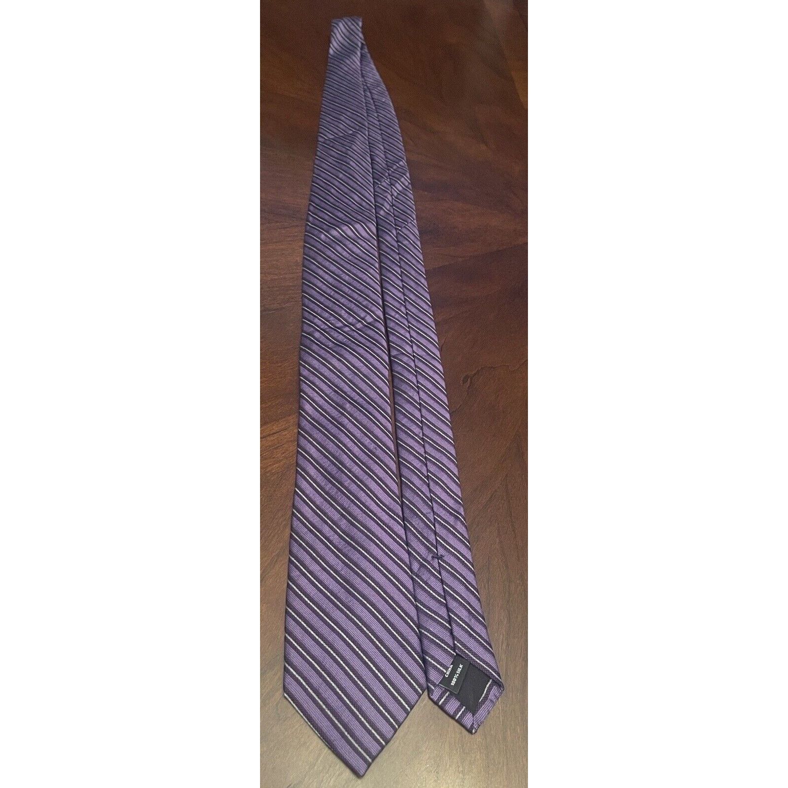 Murano Murano Purple 100% Silk Men’s Neck Tie Made In China Size ONE SIZE - 3 Thumbnail