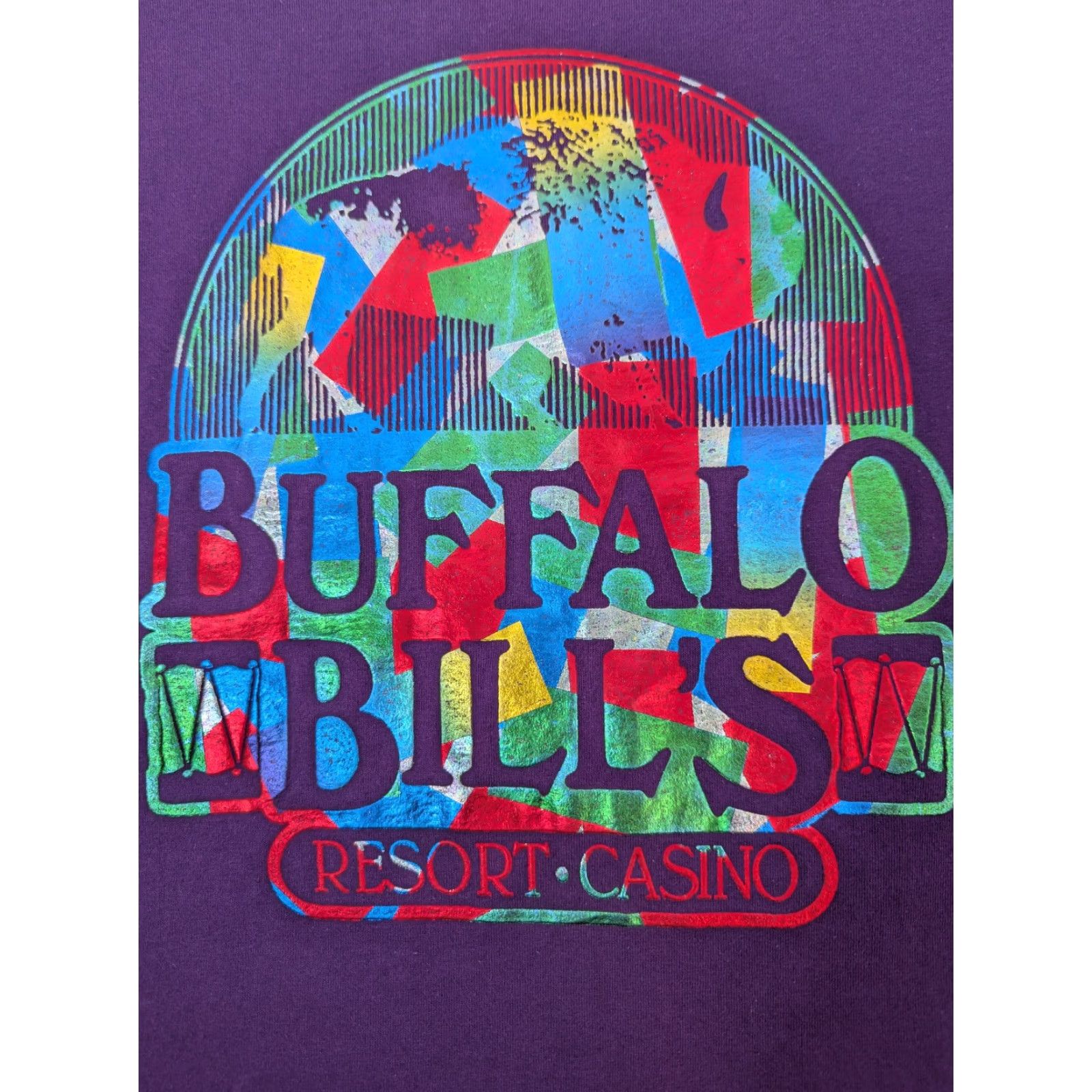 Jerzees VINTAGE Buffalo Bills Resort Casino Promo T-Shirt 2XL Purple Jerzees Short Sleeve Graphic Tee Mens Size US XXL / EU 58 / 5 - 2 Thumbnail