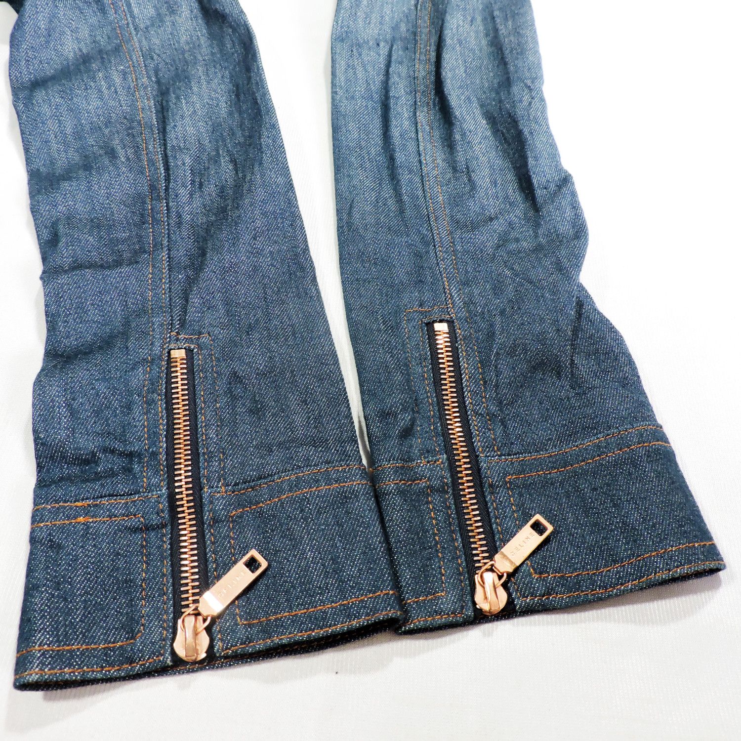 Celine CELINE INDIGO TRIOMPHE DOUBLE ZIP DENIM JACKET Size XS / US 0-2 / IT 36-38 - 13 Thumbnail