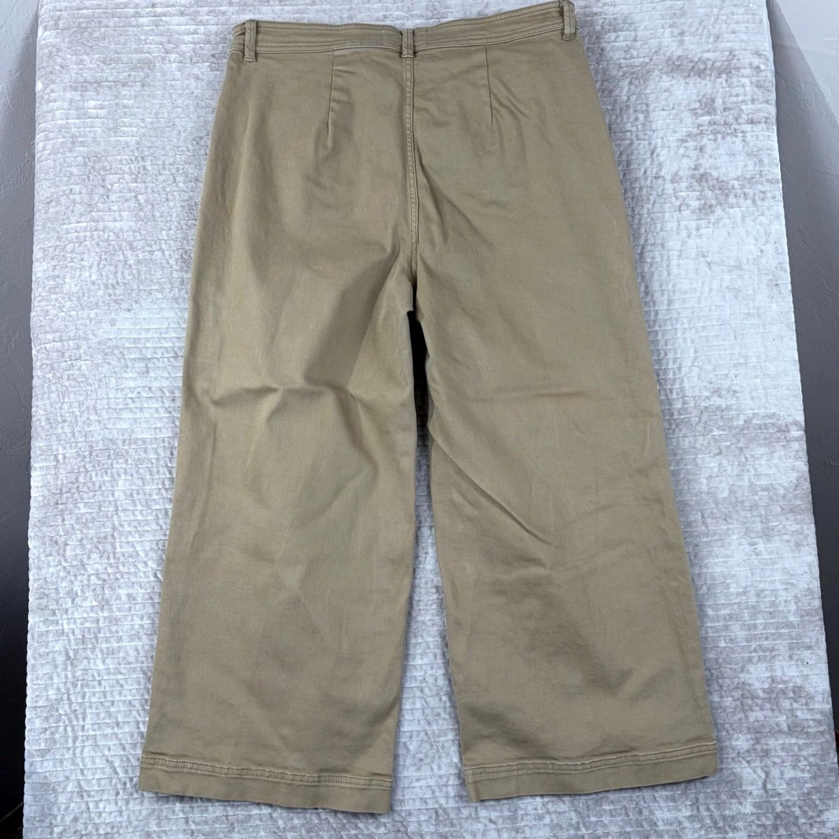 Everlane Everlane Wide Leg Crop Pants Khaki Tan Size 16 Stretch Patch Pockets High Rise Workwear Cropped Women Mens? Size 38" / US 16 / IT 52 - 2 Thumbnail