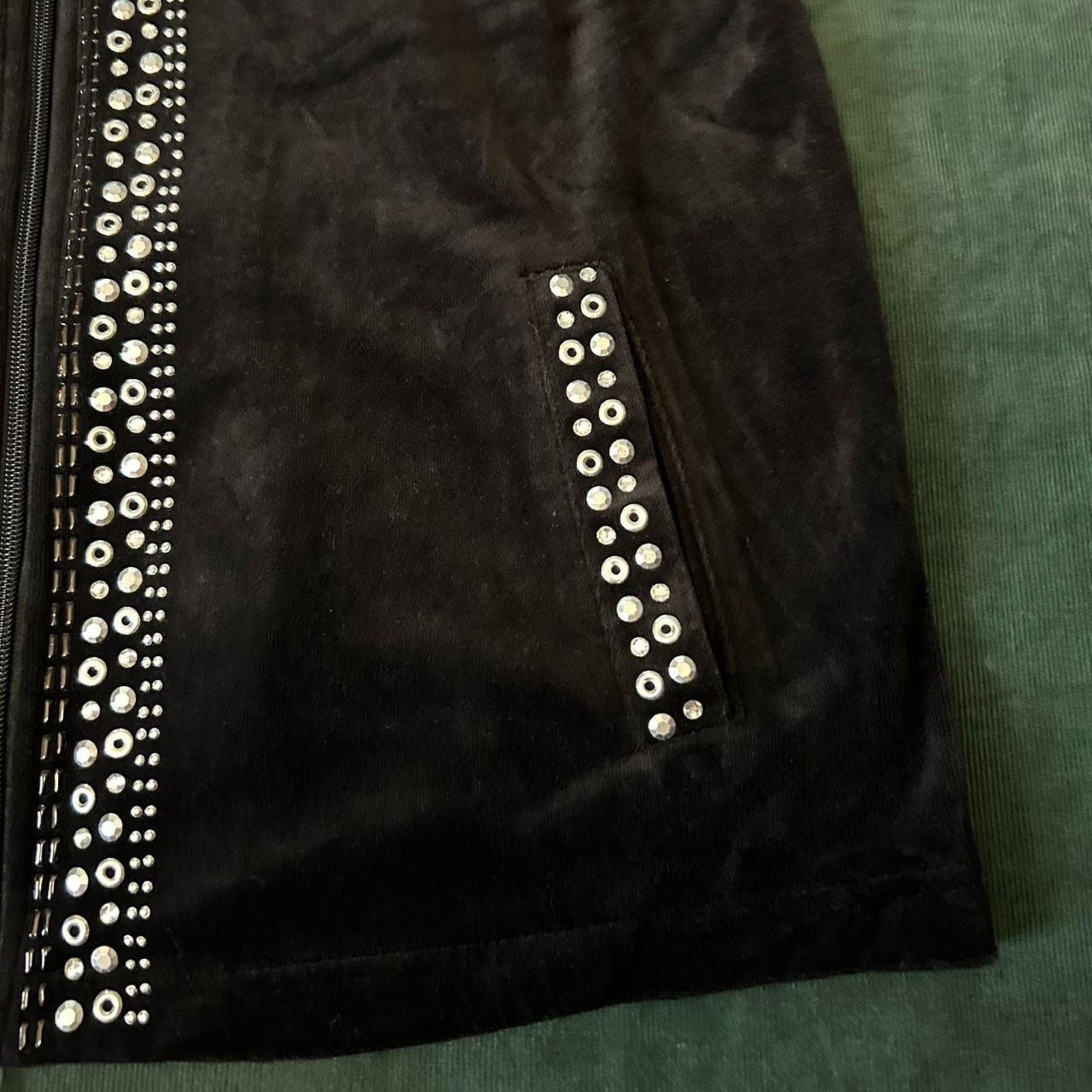 Other Vintage velvet jacket with rhinestones Size XL / US 12-14 / IT 48-50 - 3 Thumbnail