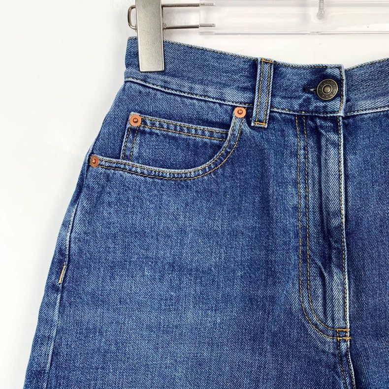 Gucci Gucci Blue leather brand logo horse buckle jeans shorts 250 Size US 27 - 3 Thumbnail
