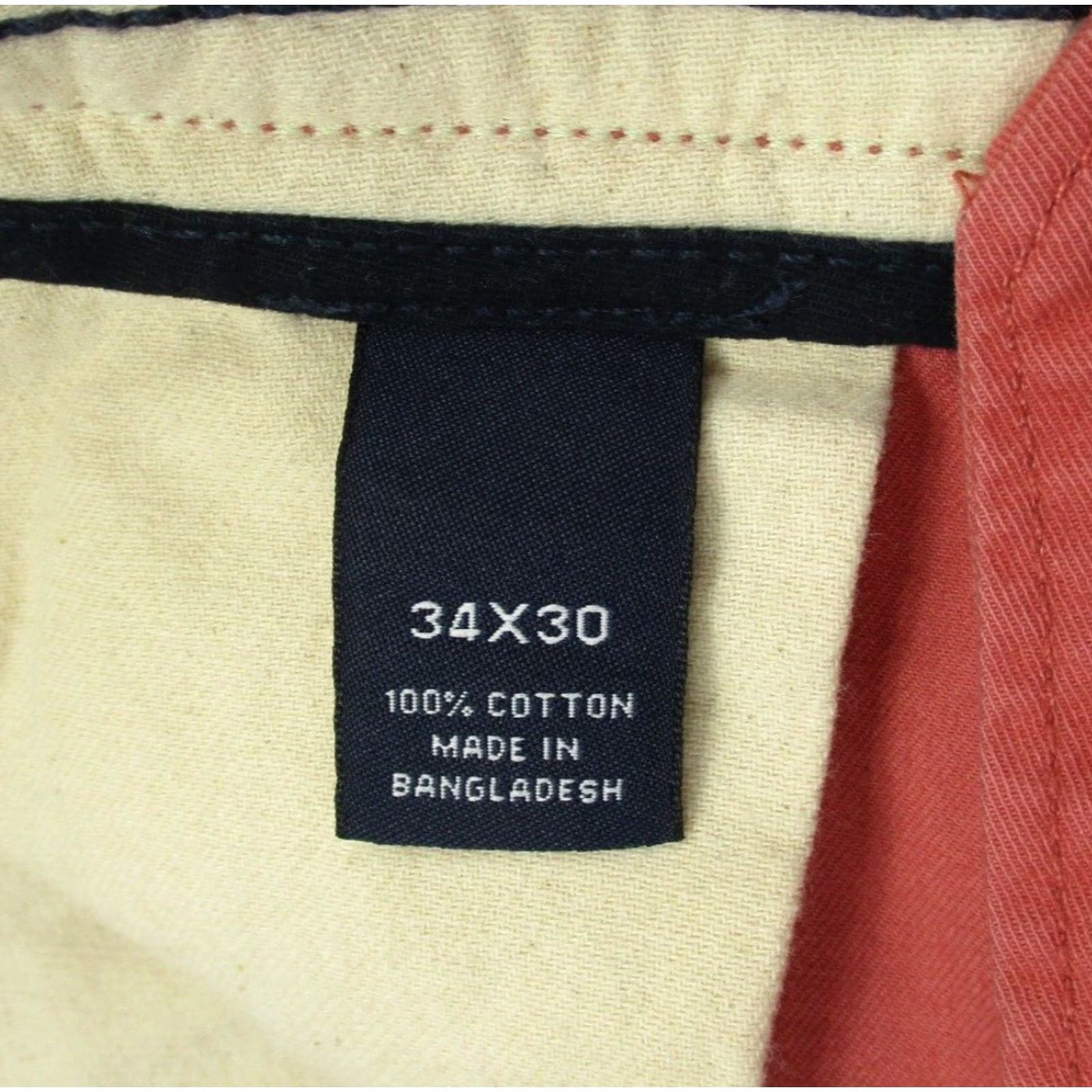 Cremieux Cremieux Classics Mens Pants Chino 34x30 Comfort Stretch Flat Front Pink 90s Logo City Preppy Vintage No Size US 34 / EU 50 - 7 Thumbnail