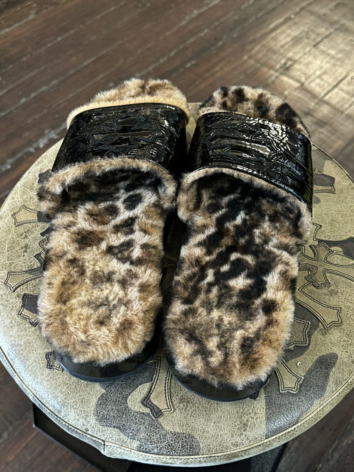 Chrome Hearts CHROME HEARTS CHEETAH PATCH SLIDES Size US 8 / EU 41 - 3 Thumbnail