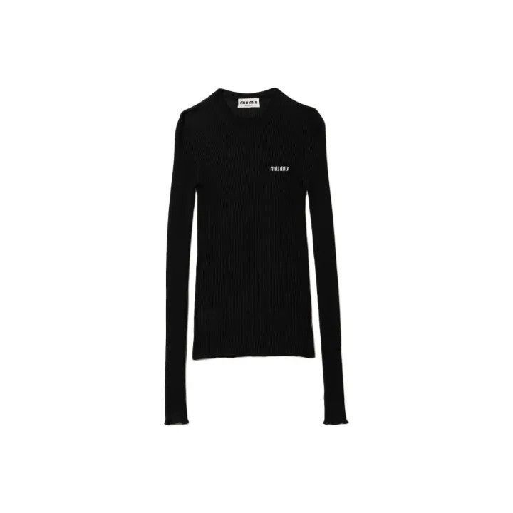 Miu Miu Miu Miu Black Long Sleeve Cashmere Top 0079 Size M / US 6-8 / IT 42-44 - 1 Thumbnail