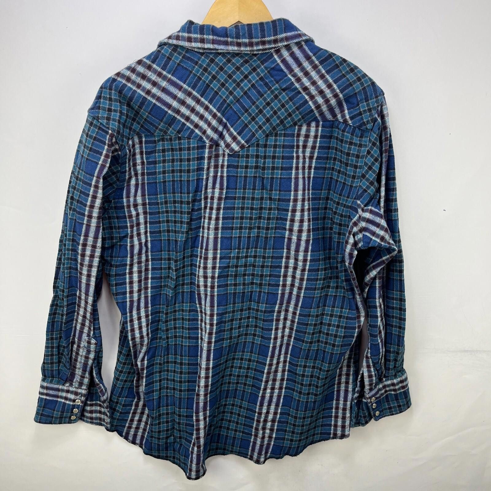 Wrangler Vintage Wrangler Plaid Snap Button-Up Long Sleeve Shirt XLT Size US XL / EU 56 / 4 - 10 Thumbnail