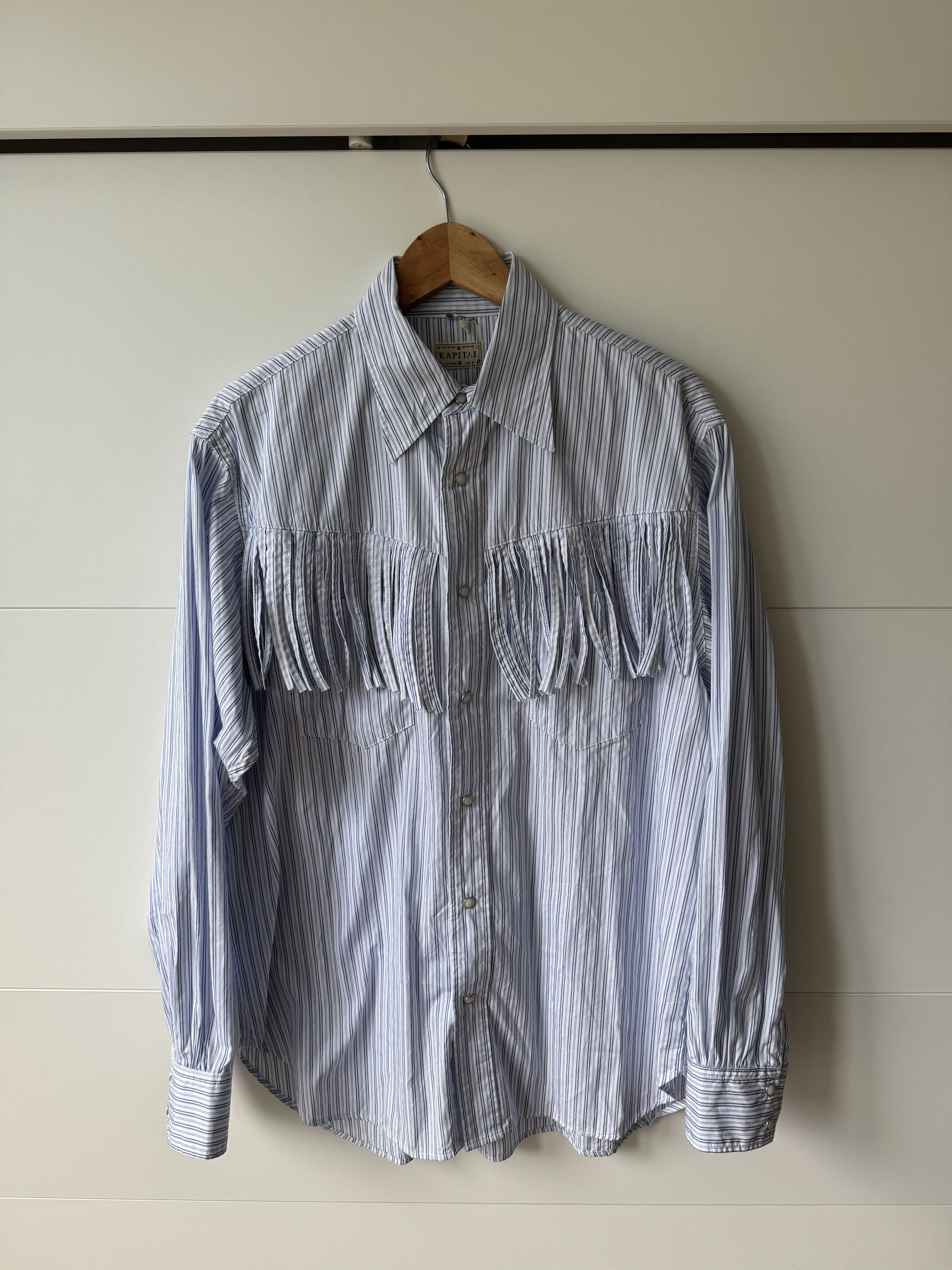 Kapital [3] Cotton Fringe Husky Western Shirt in Stripe Size US L / EU 52-54 / 3 - 1 Thumbnail