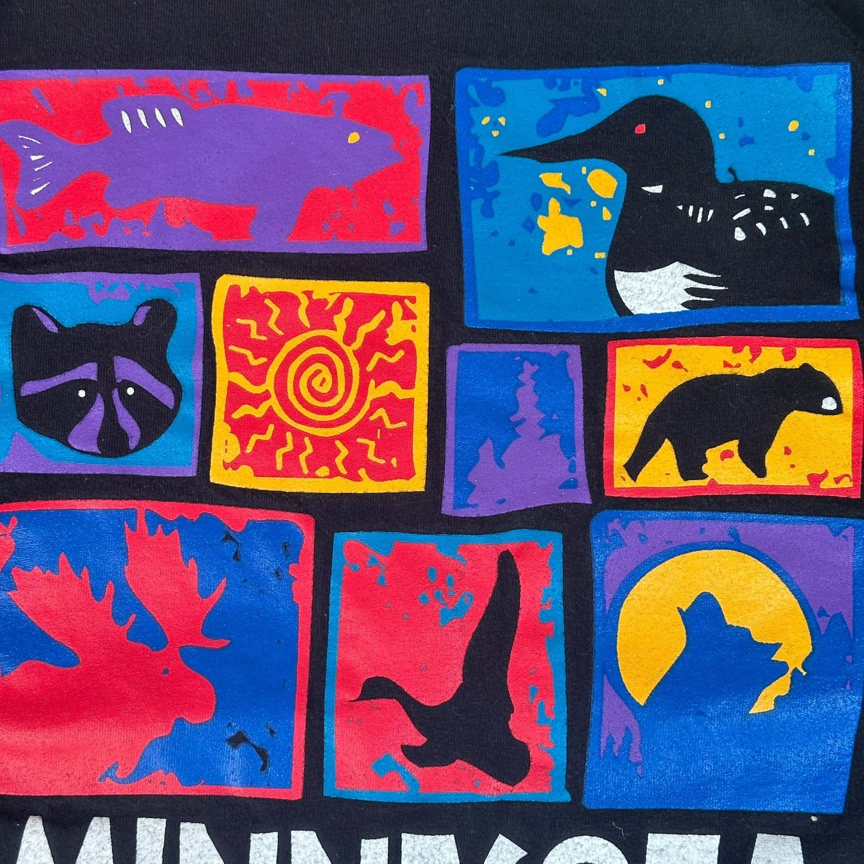 Vintage Vintage 90s Minnesota Nature Pop Art T-Shirt Gorpcore Single Size US L / EU 52-54 / 3 - 3 Thumbnail