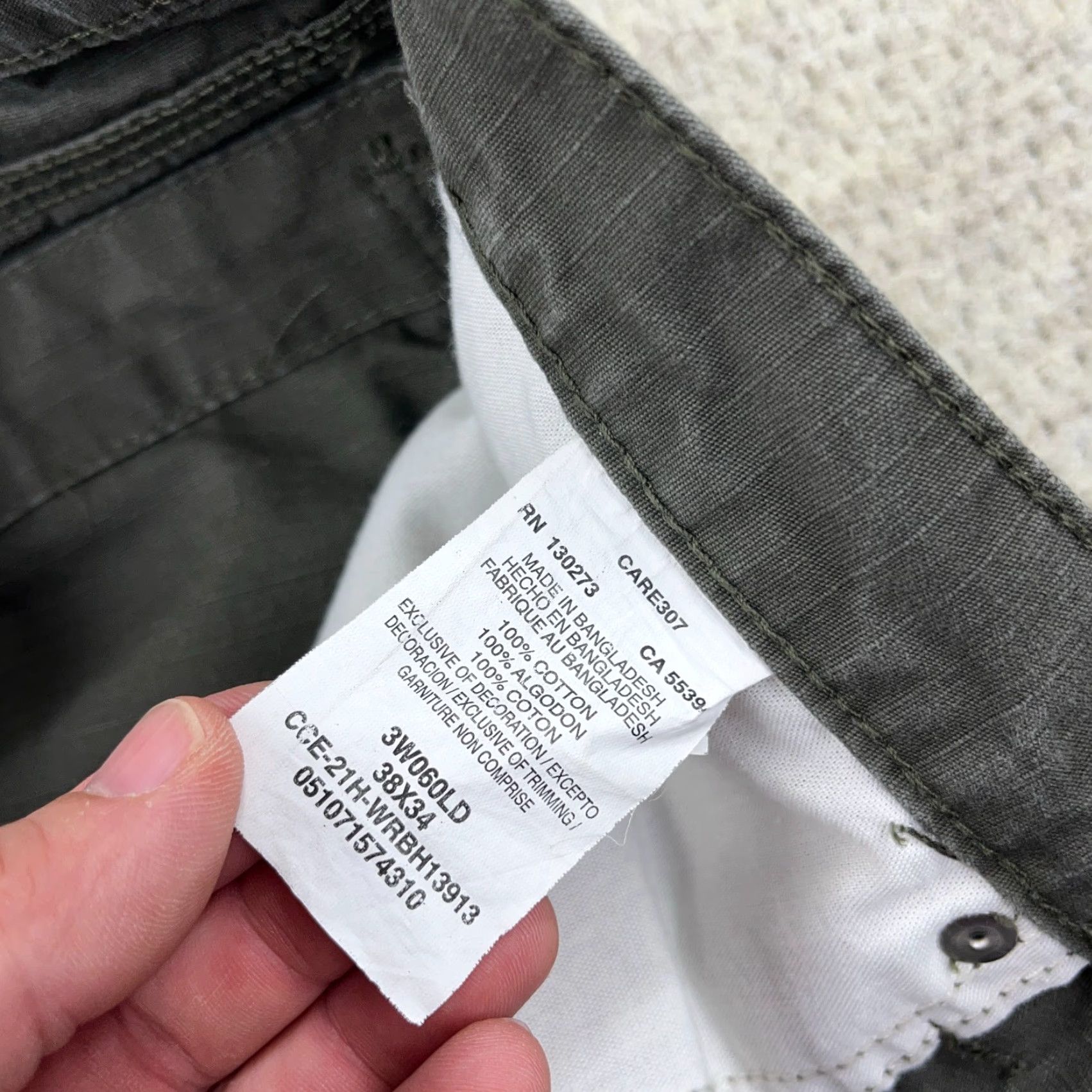 Wrangler Wrangler RIGGS Cargo Pants Men 38x34 Green Canvas Relaxed Fit Carpenter Y2K Size US 38 / EU 54 - 5 Thumbnail