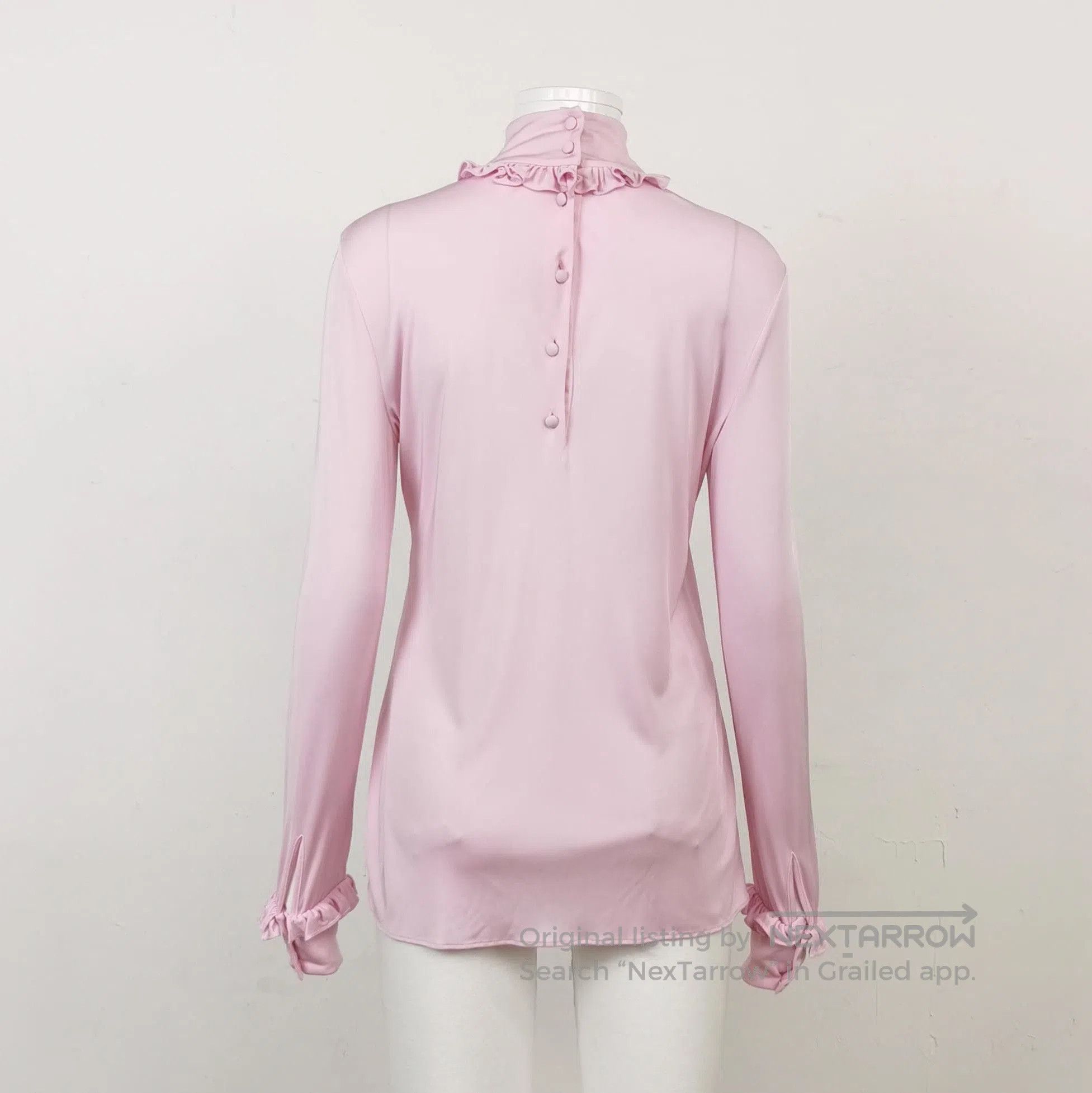 Prada Prada Ruffled Long Sleeve Top in Pink . Size XS / US 0-2 / IT 36-38 - 1 Thumbnail