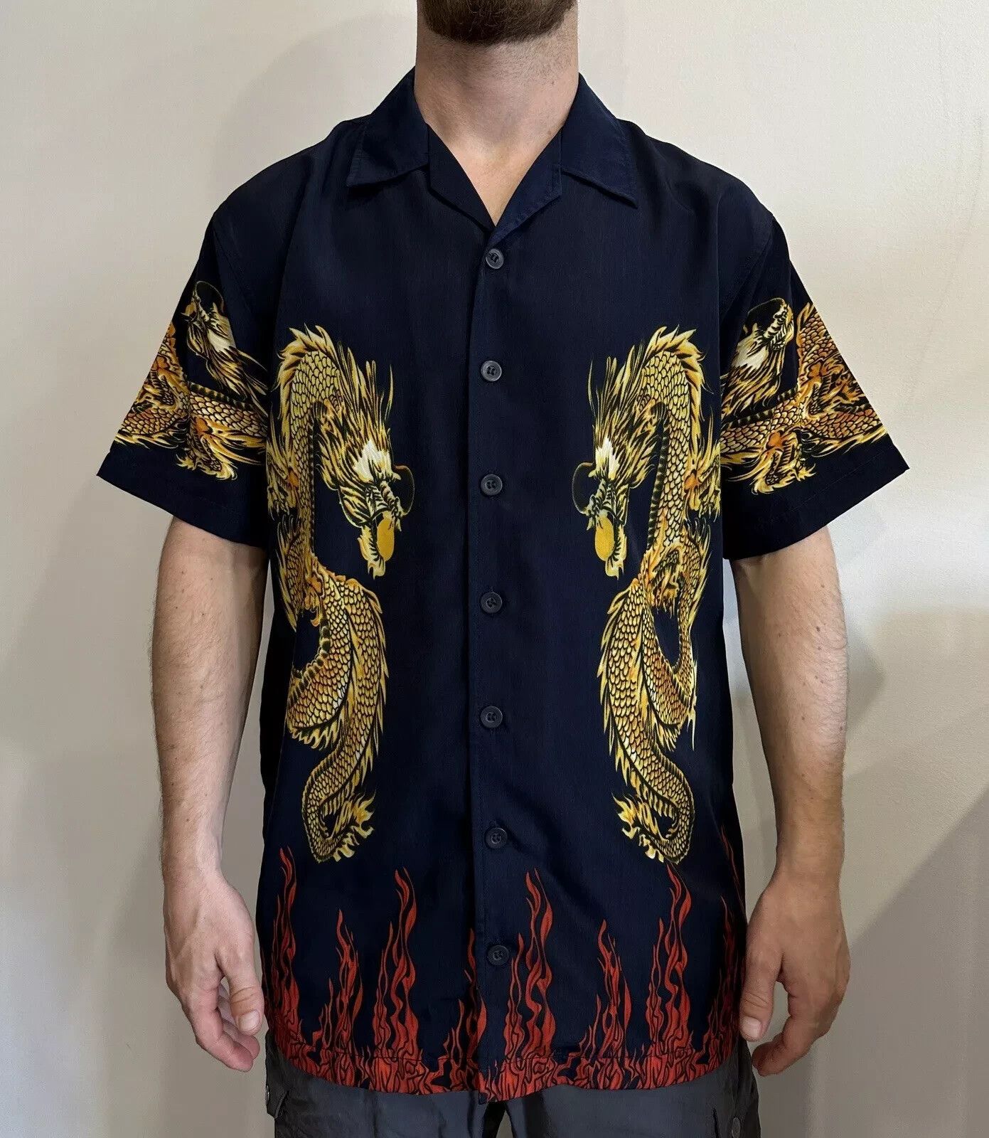 Vintage Dnon jeans Vintage 2000s Y2K graphic Tiger Dragon Fire Rave Size US S / EU 44-46 / 1 - 1 Thumbnail