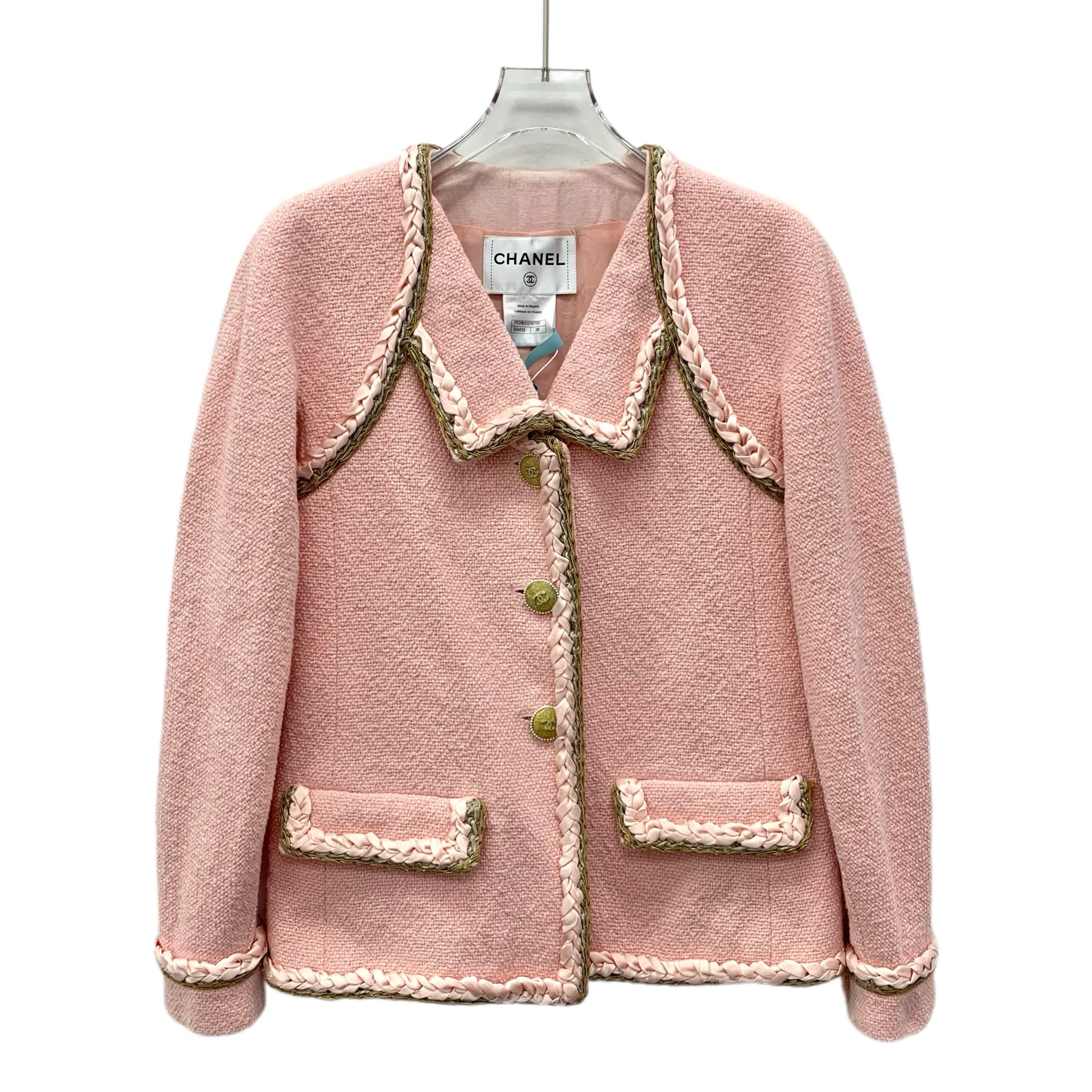 Chanel Chanel Tweed Jacket Seoul Collection Pink (S) Size S / US 4 / IT 40 - 1 Thumbnail