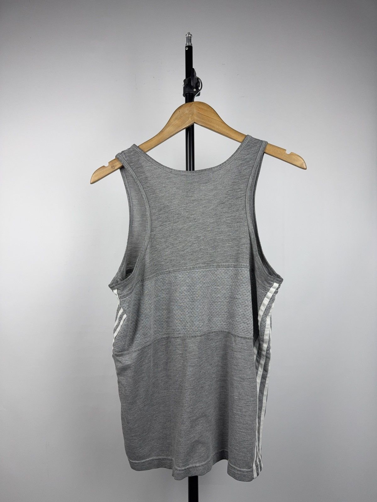 Adidas Vintage 90s Adidas Grey Tank Top 3-Stripes Athletic Singlet Size US S / EU 44-46 / 1 - 9 Thumbnail