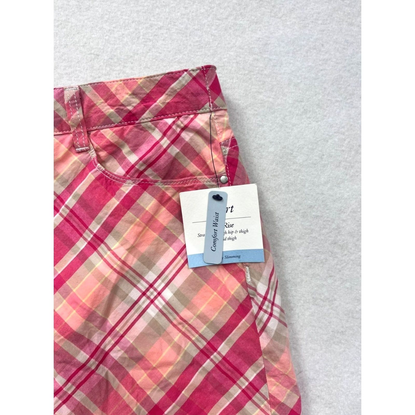 Croft & Barrow VINTAGE Women's Croft & Barrow Pink Plaid Skort Mini Short - Medium Womens Size 32" / US 10 / IT 46 - 5 Thumbnail