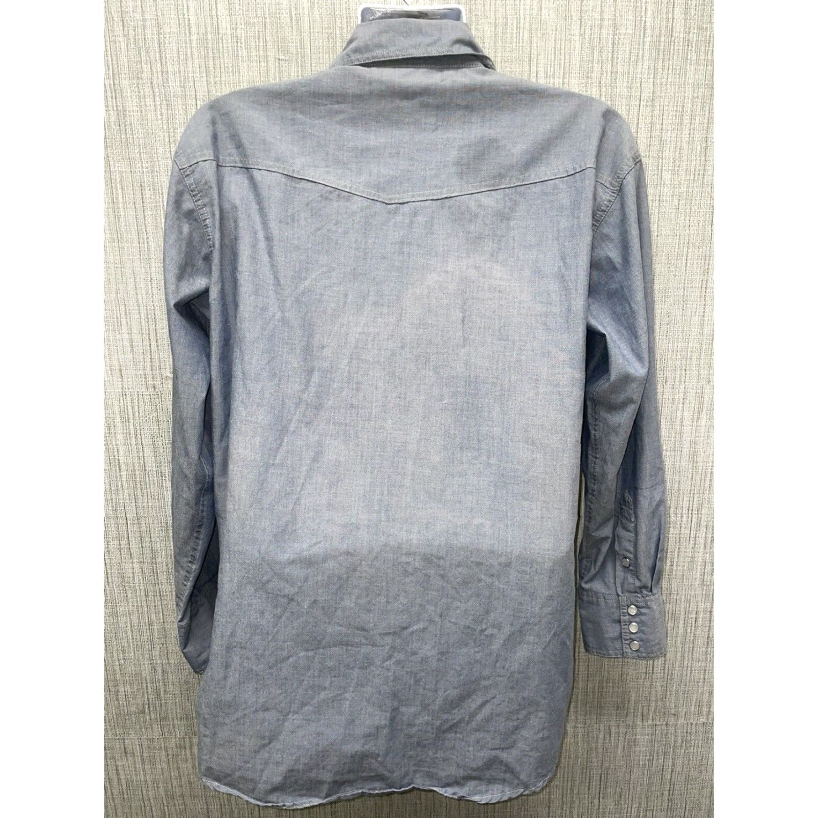 Vintage Key Long Sleeve Snap Button Down Shirt Mens Large Blue Size US L / EU 52-54 / 3 - 5 Thumbnail