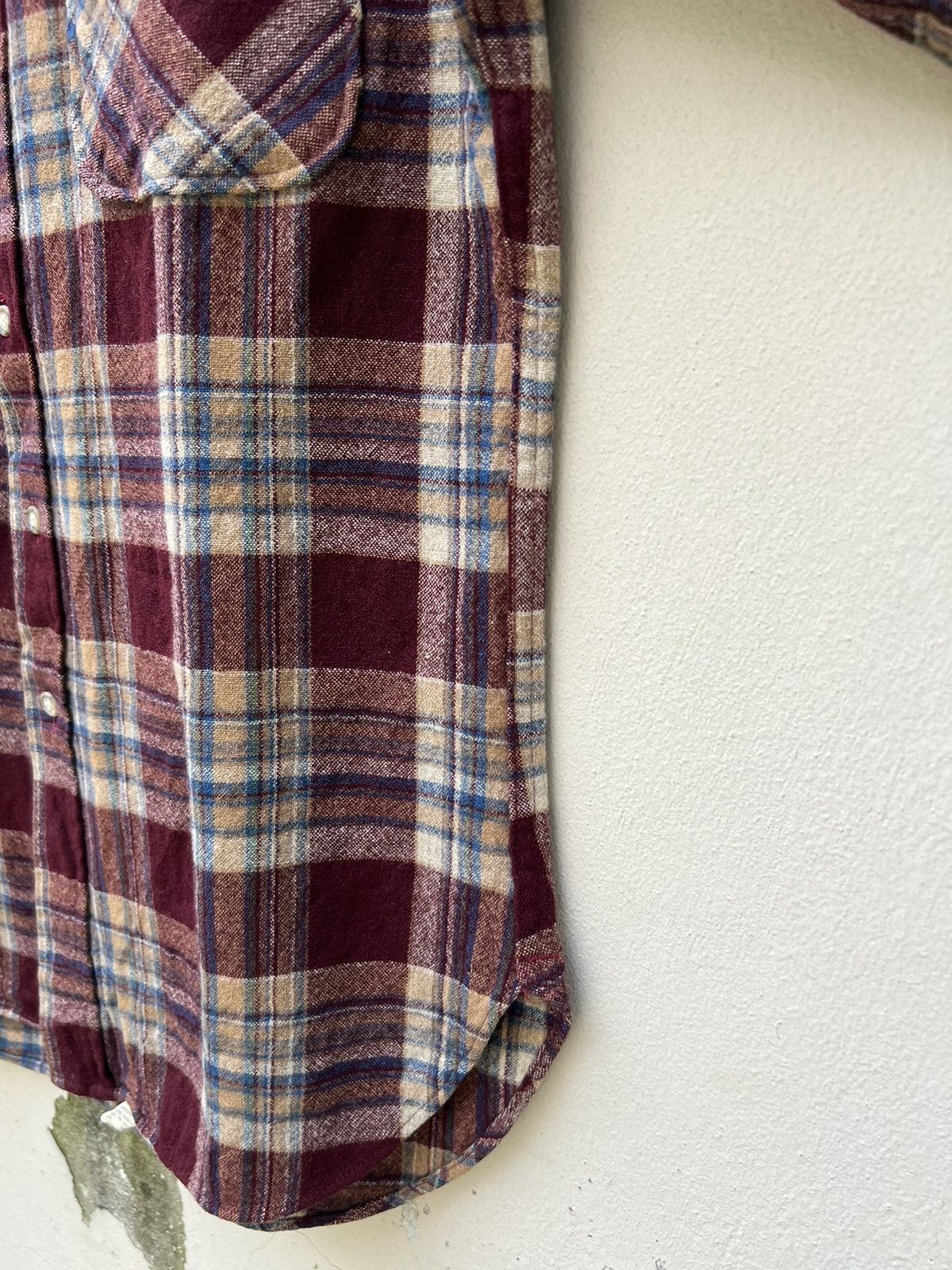 Flannel Vintage 70s Pendleton Shadow Plaid Wool Flannel Shirt Size US M / EU 48-50 / 2 - 10 Thumbnail